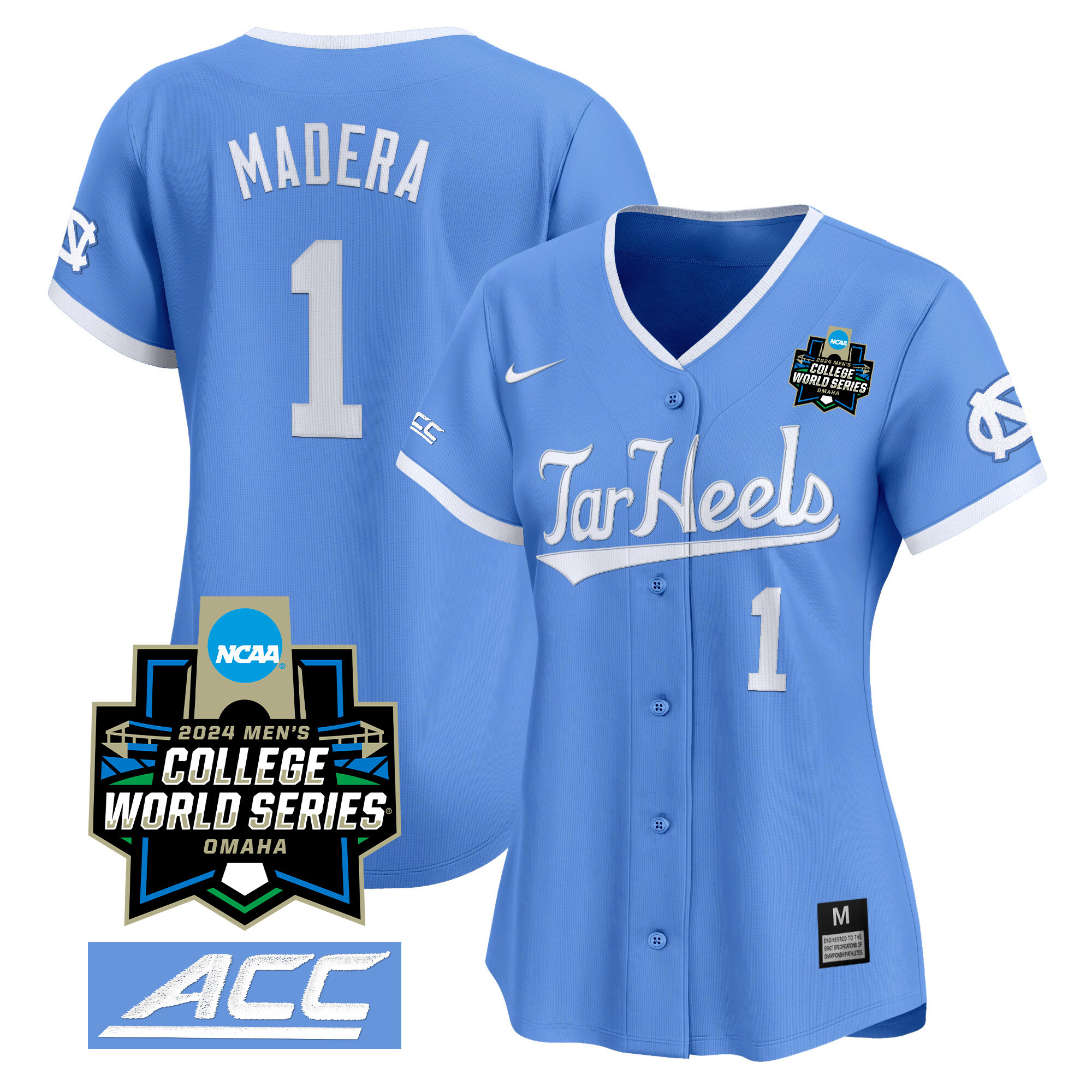 Women's North Carolina Tar Heels 2024 College World Series Vapor Premier Limited Jersey - All Stitched