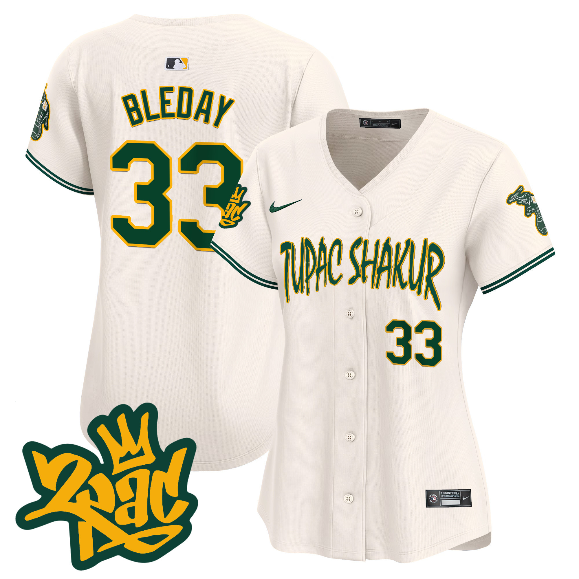 Women's Oakland Athletics Tupac Shakur Vapor Premier Limited Jersey - All Stitched