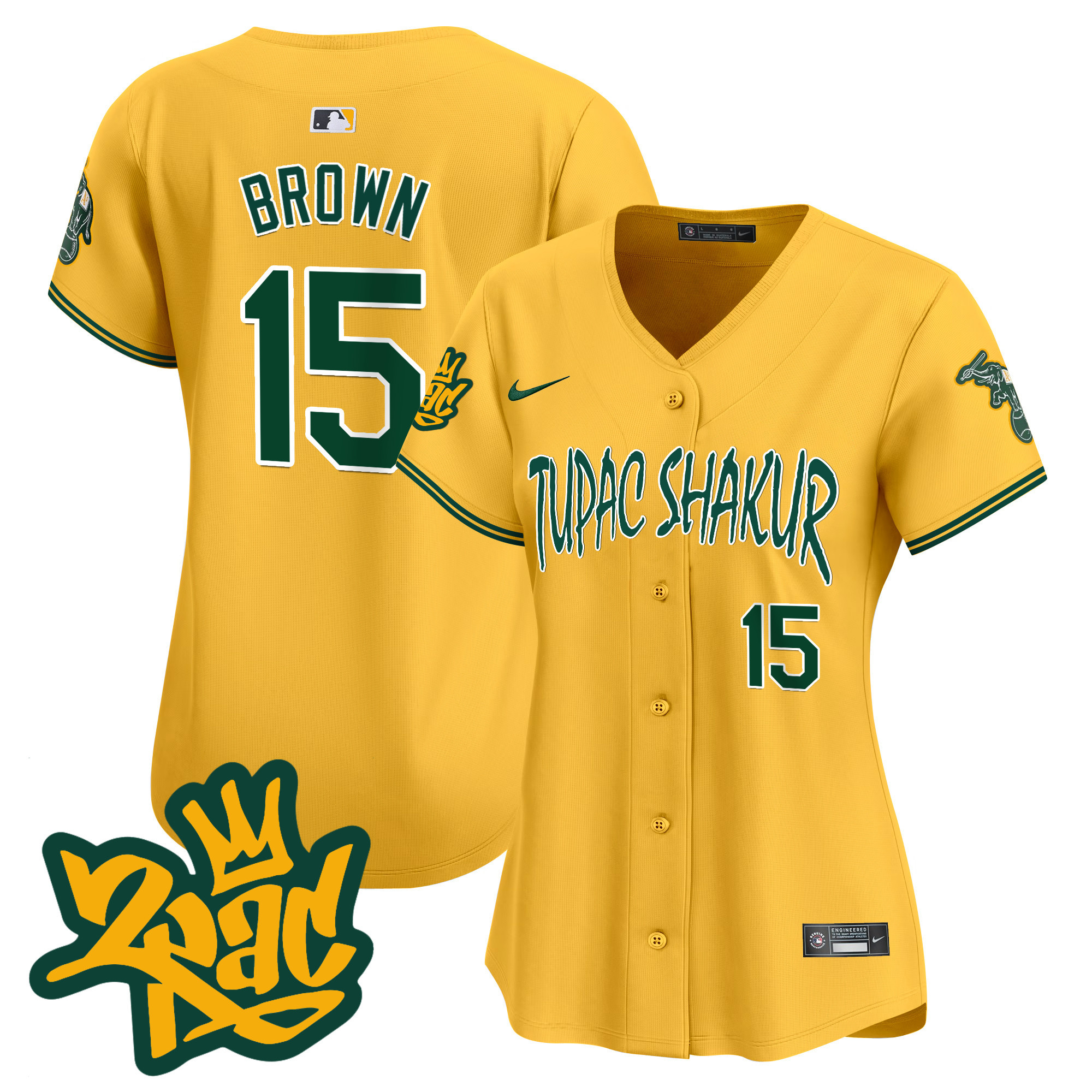 Women's Oakland Athletics Tupac Shakur Vapor Premier Limited Jersey - All Stitched
