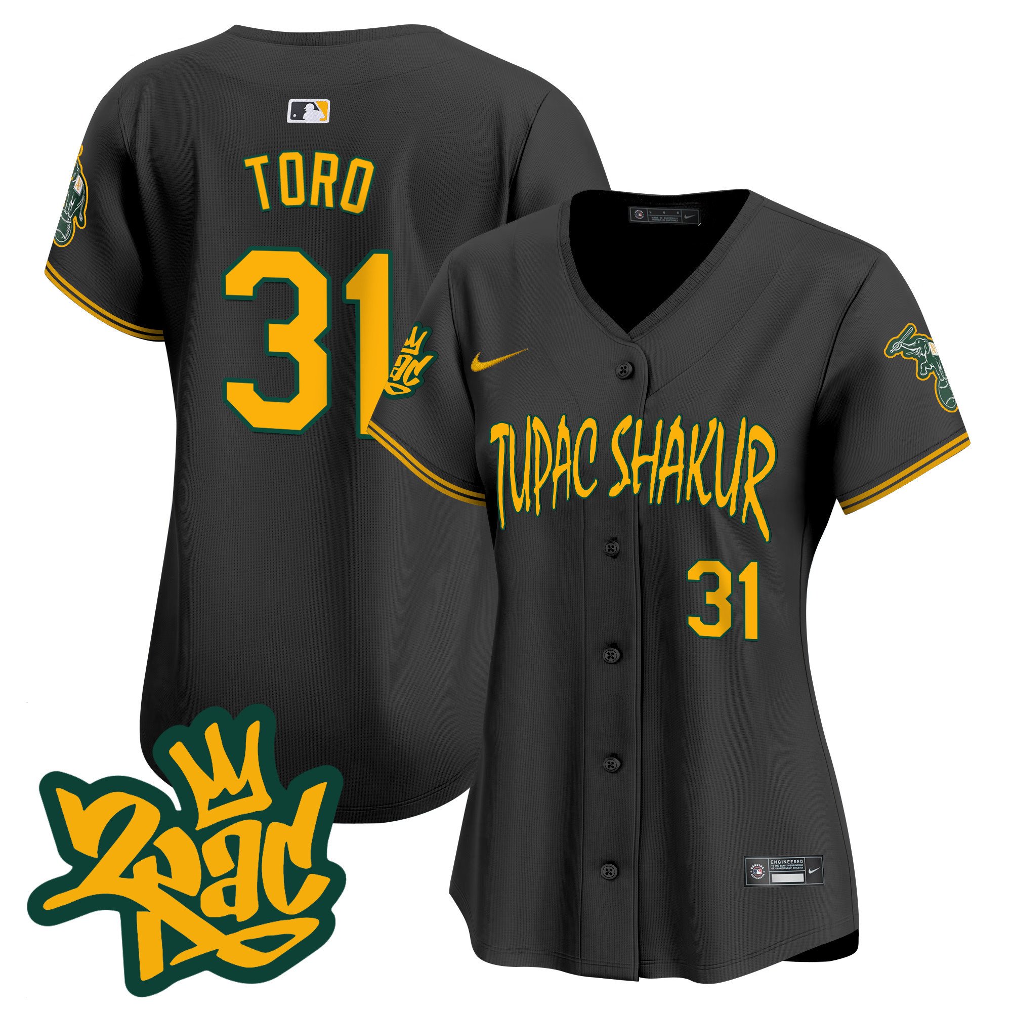 Women's Oakland Athletics Tupac Shakur Vapor Premier Limited Jersey - All Stitched