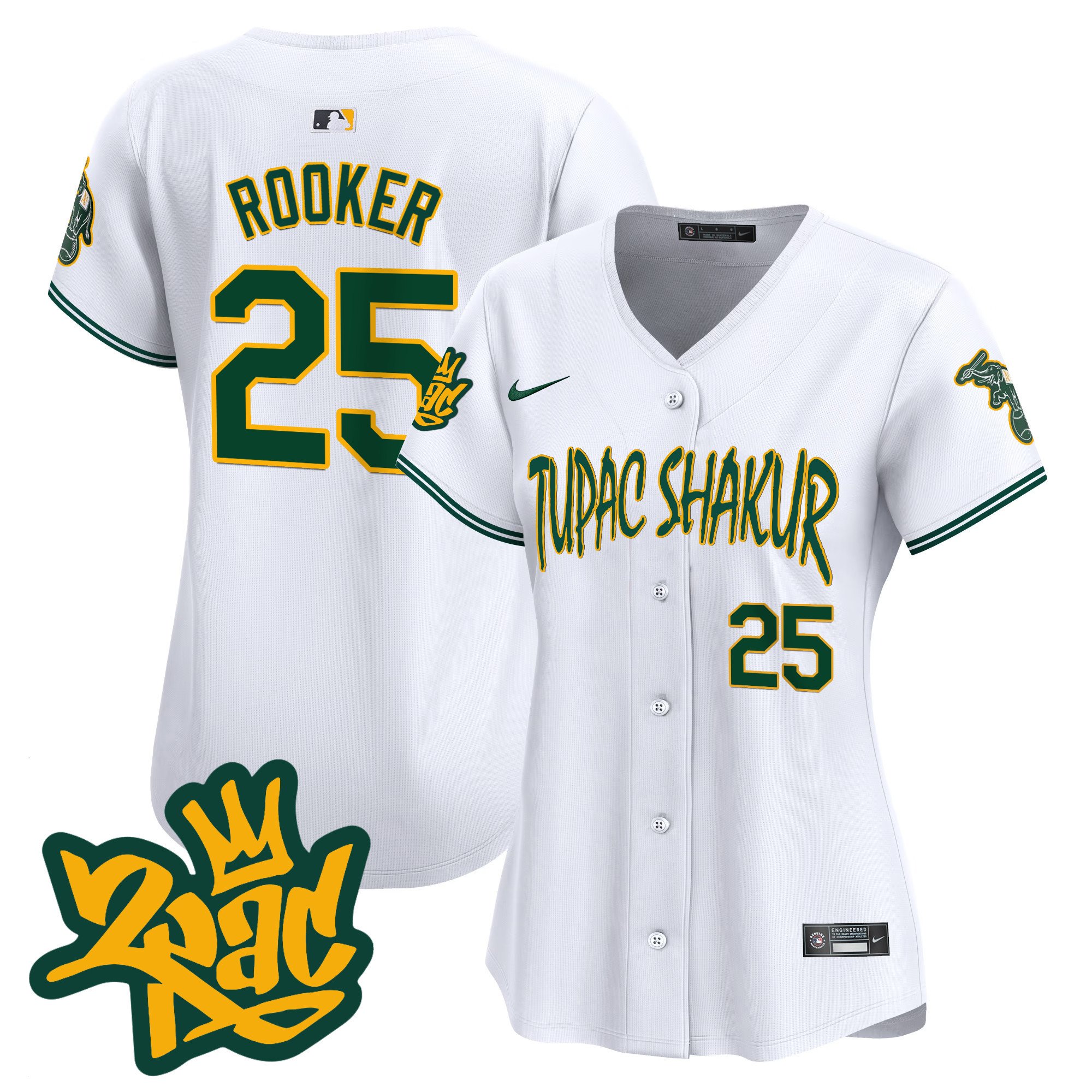 Women's Oakland Athletics Tupac Shakur Vapor Premier Limited Jersey - All Stitched