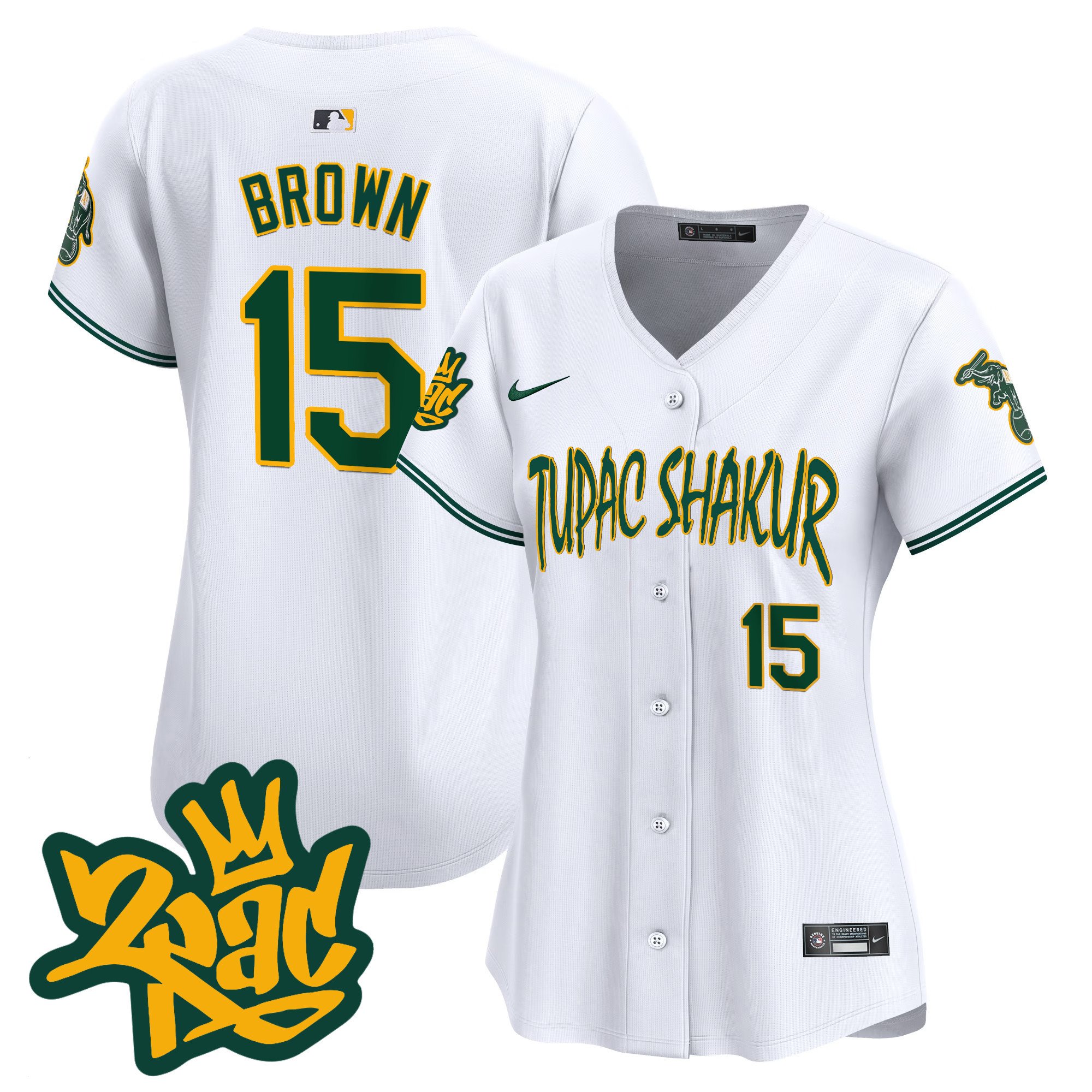 Women's Oakland Athletics Tupac Shakur Vapor Premier Limited Jersey - All Stitched