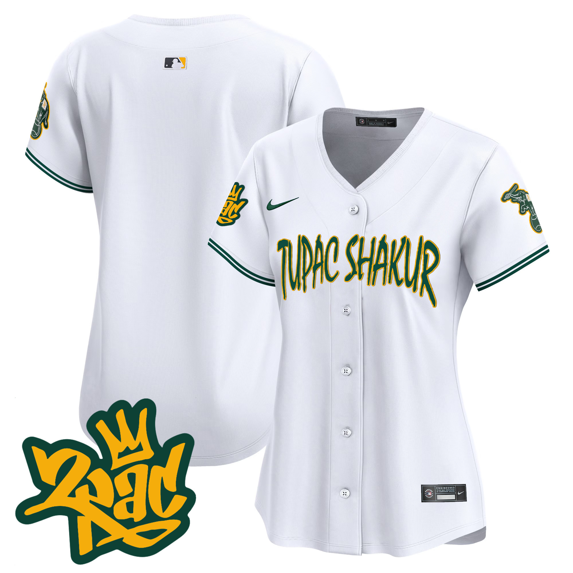 Women's Oakland Athletics Tupac Shakur Vapor Premier Limited Jersey - All Stitched
