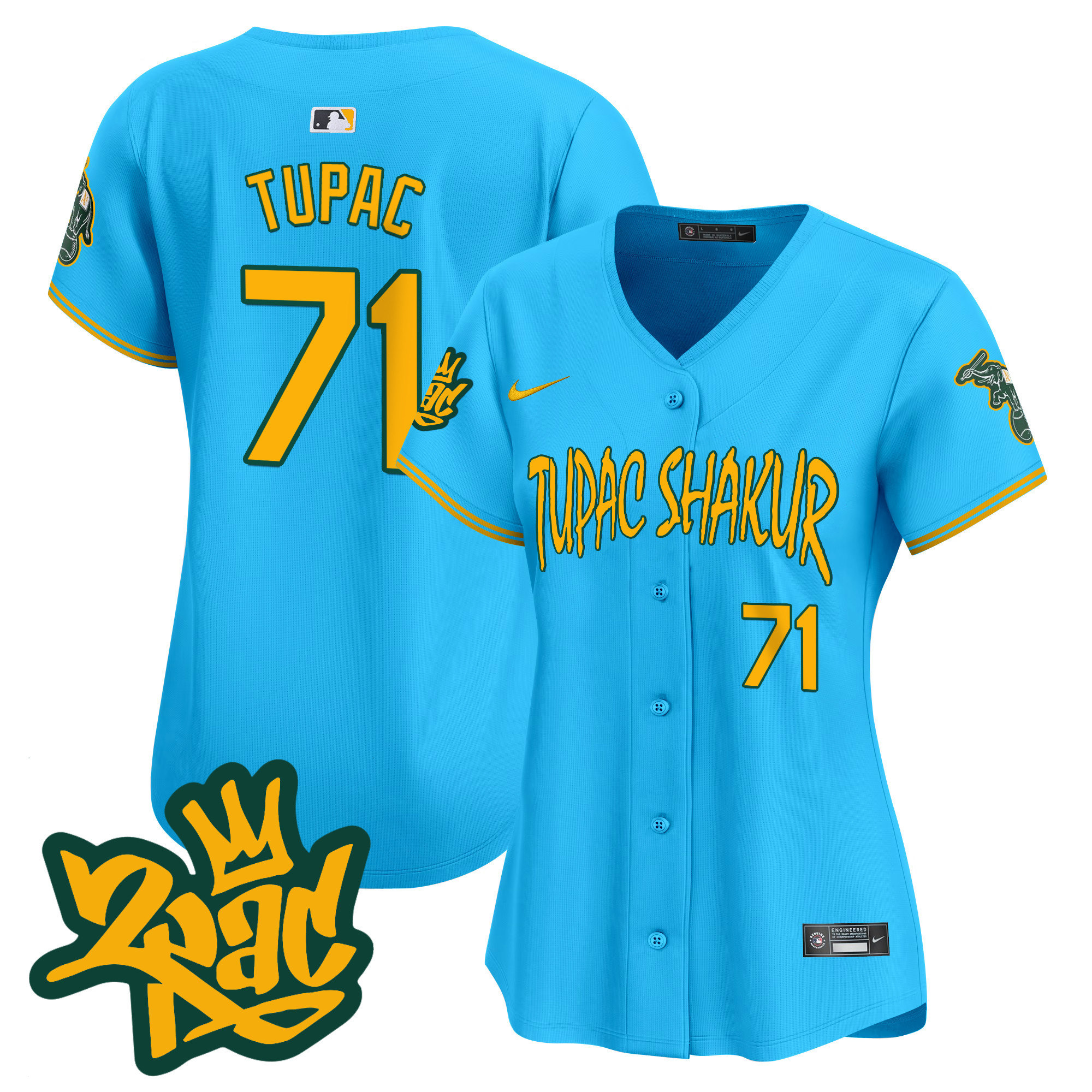 Women's Oakland Athletics Tupac Shakur Vapor Premier Limited Jersey - All Stitched