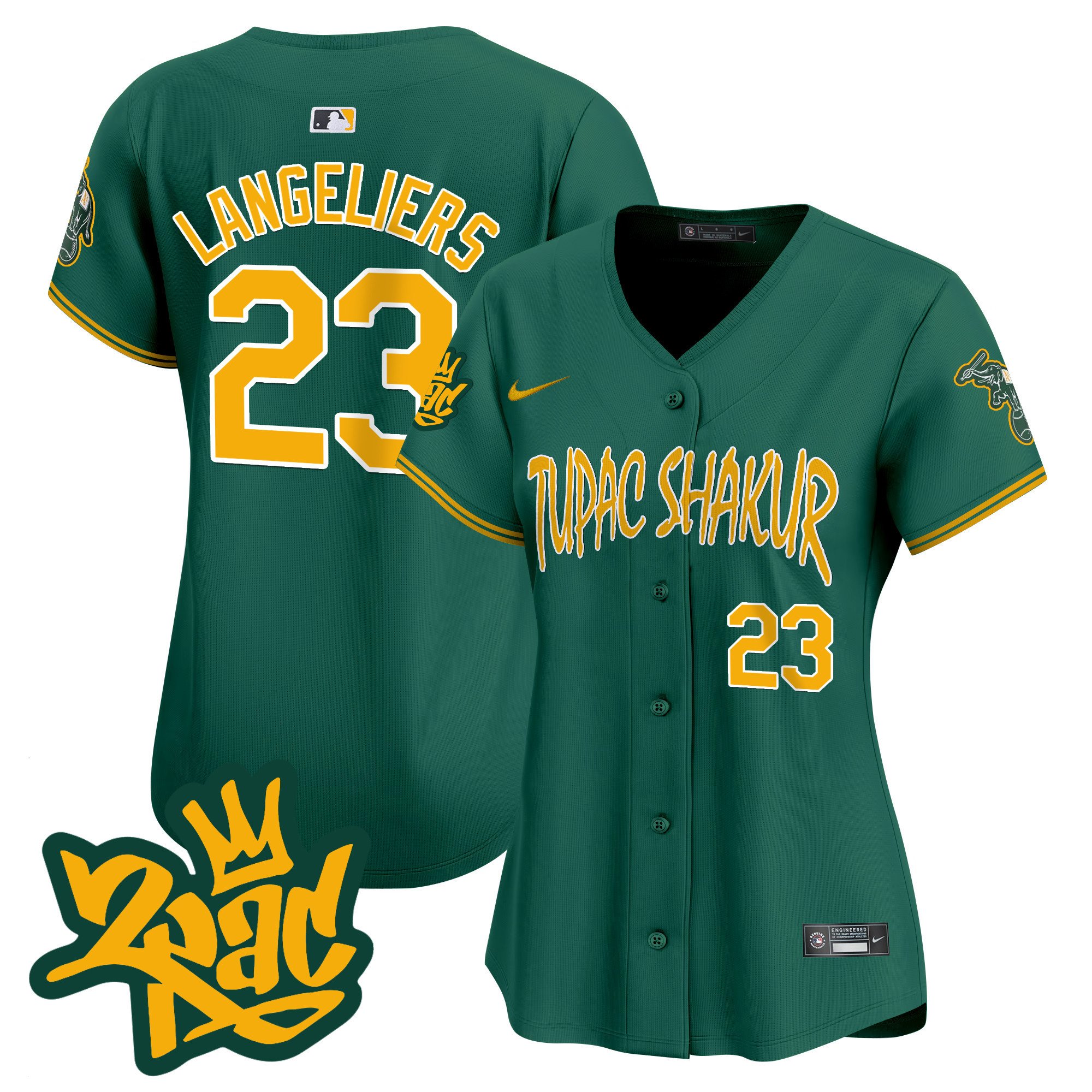 Women's Oakland Athletics Tupac Shakur Vapor Premier Limited Jersey - All Stitched