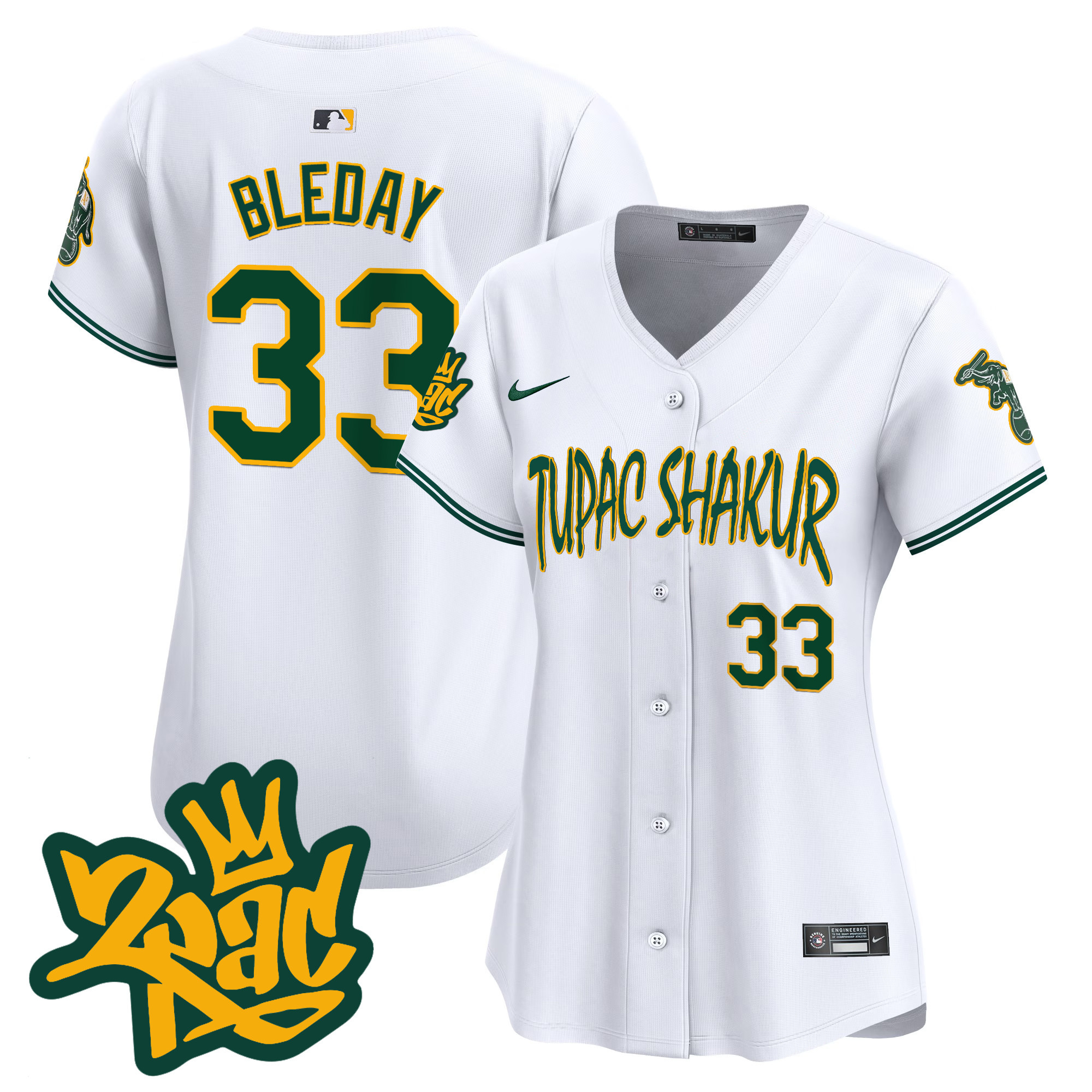 Women's Oakland Athletics Tupac Shakur Vapor Premier Limited Jersey - All Stitched