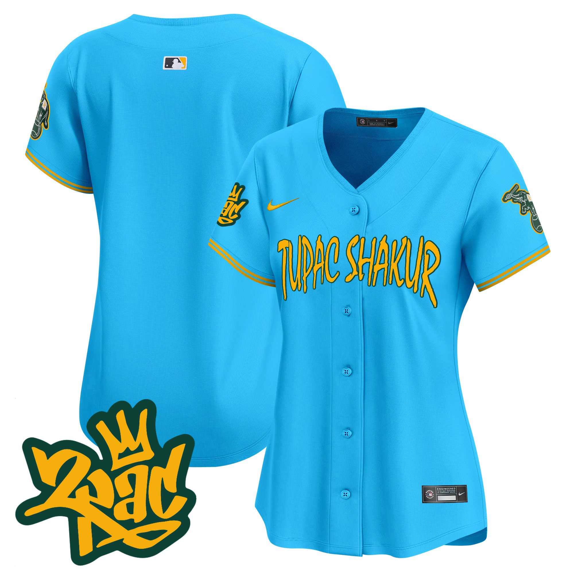 Women's Oakland Athletics Tupac Shakur Vapor Premier Limited Jersey - All Stitched