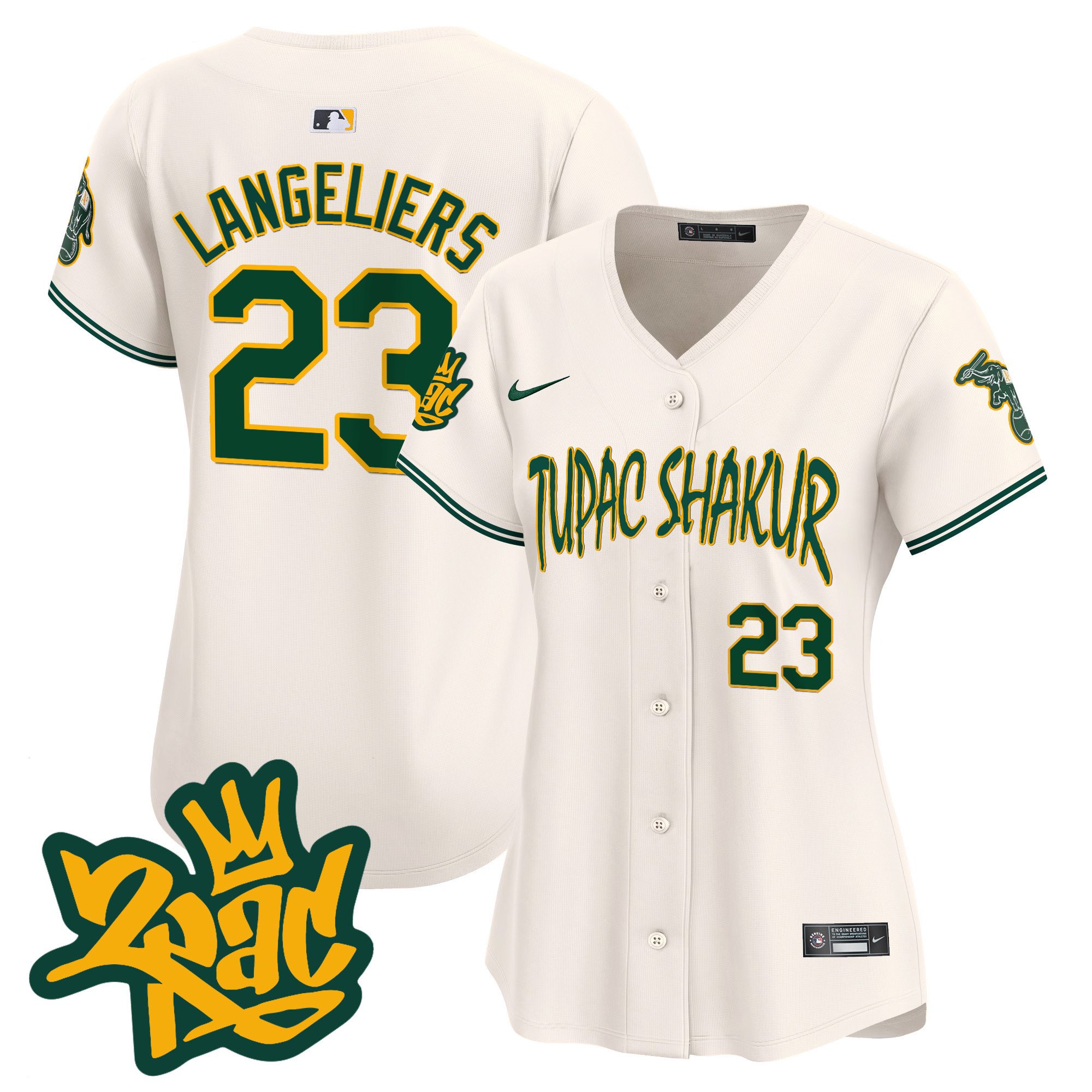 Women's Oakland Athletics Tupac Shakur Vapor Premier Limited Jersey - All Stitched