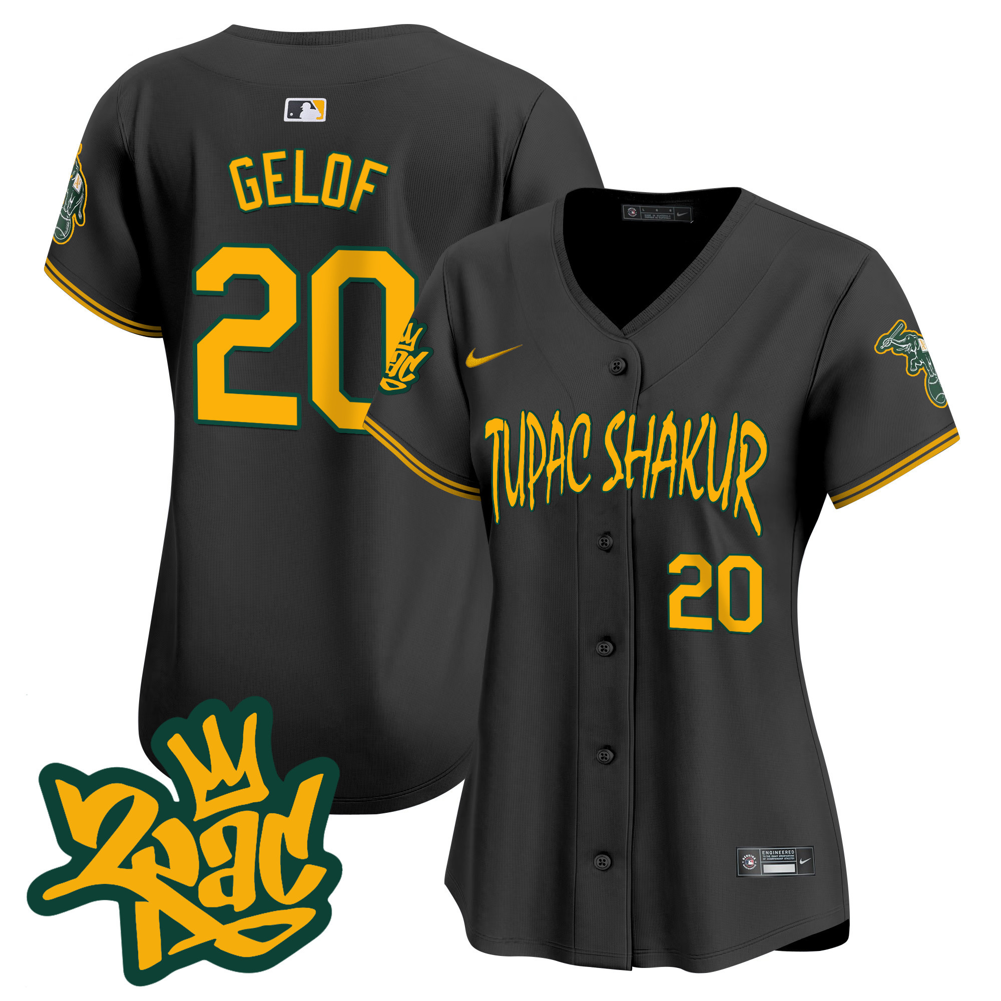 Women's Oakland Athletics Tupac Shakur Vapor Premier Limited Jersey - All Stitched