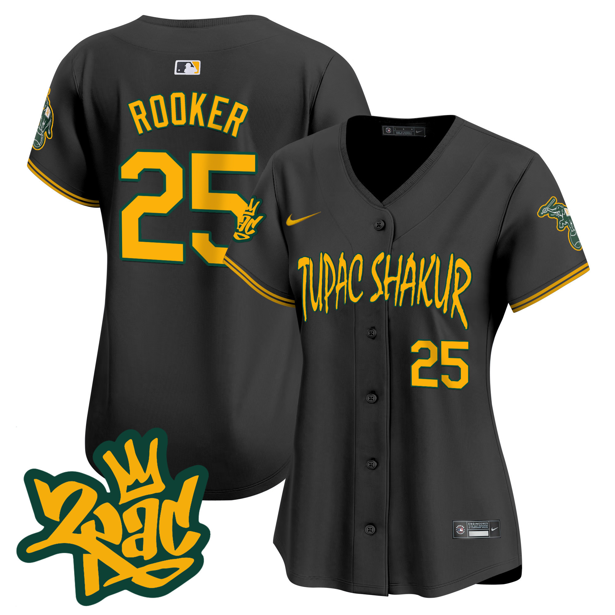 Women's Oakland Athletics Tupac Shakur Vapor Premier Limited Jersey - All Stitched