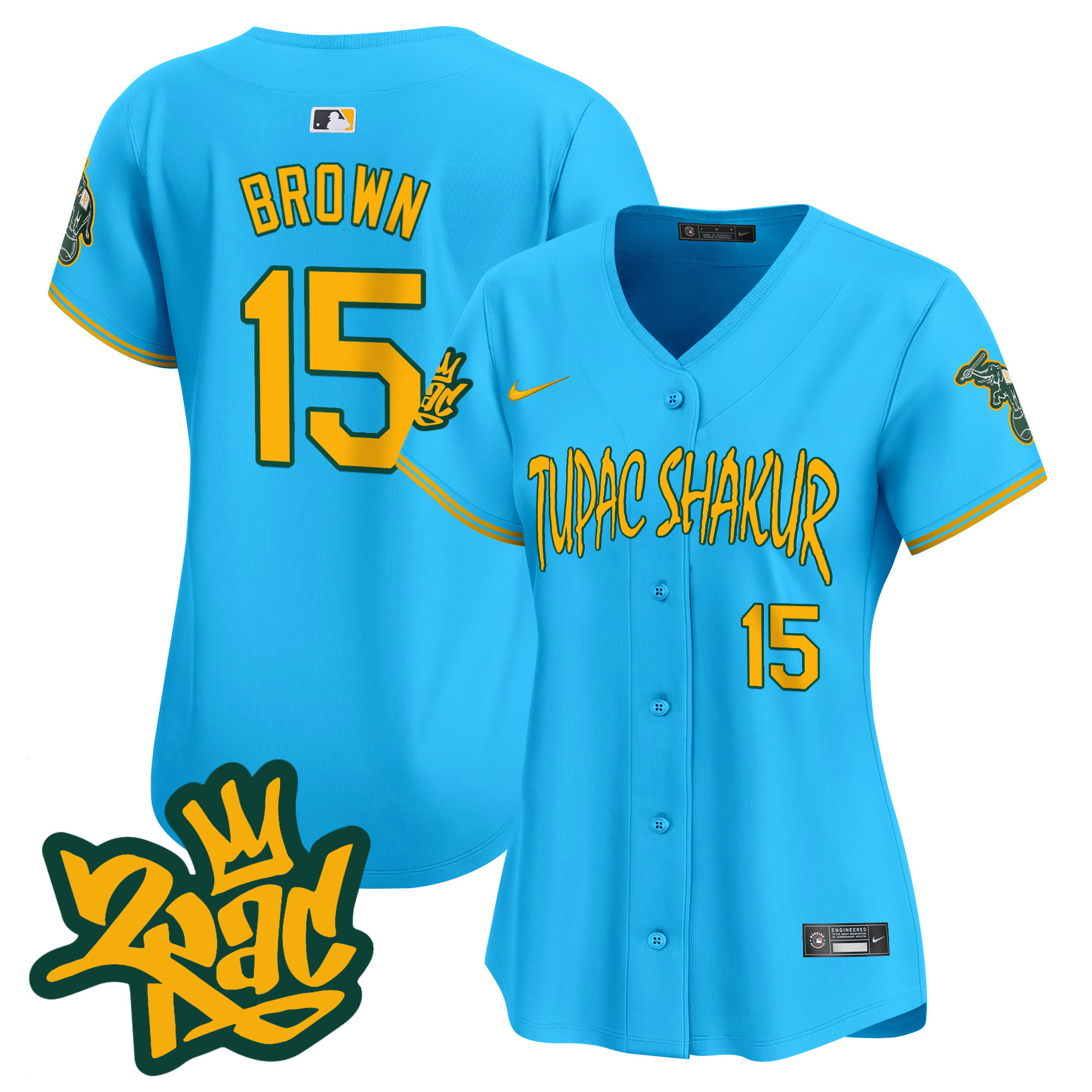 Women's Oakland Athletics Tupac Shakur Vapor Premier Limited Jersey - All Stitched
