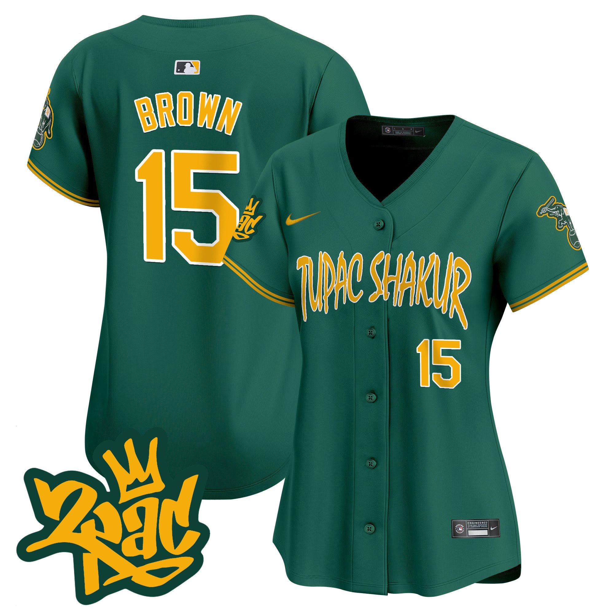 Women's Oakland Athletics Tupac Shakur Vapor Premier Limited Jersey - All Stitched
