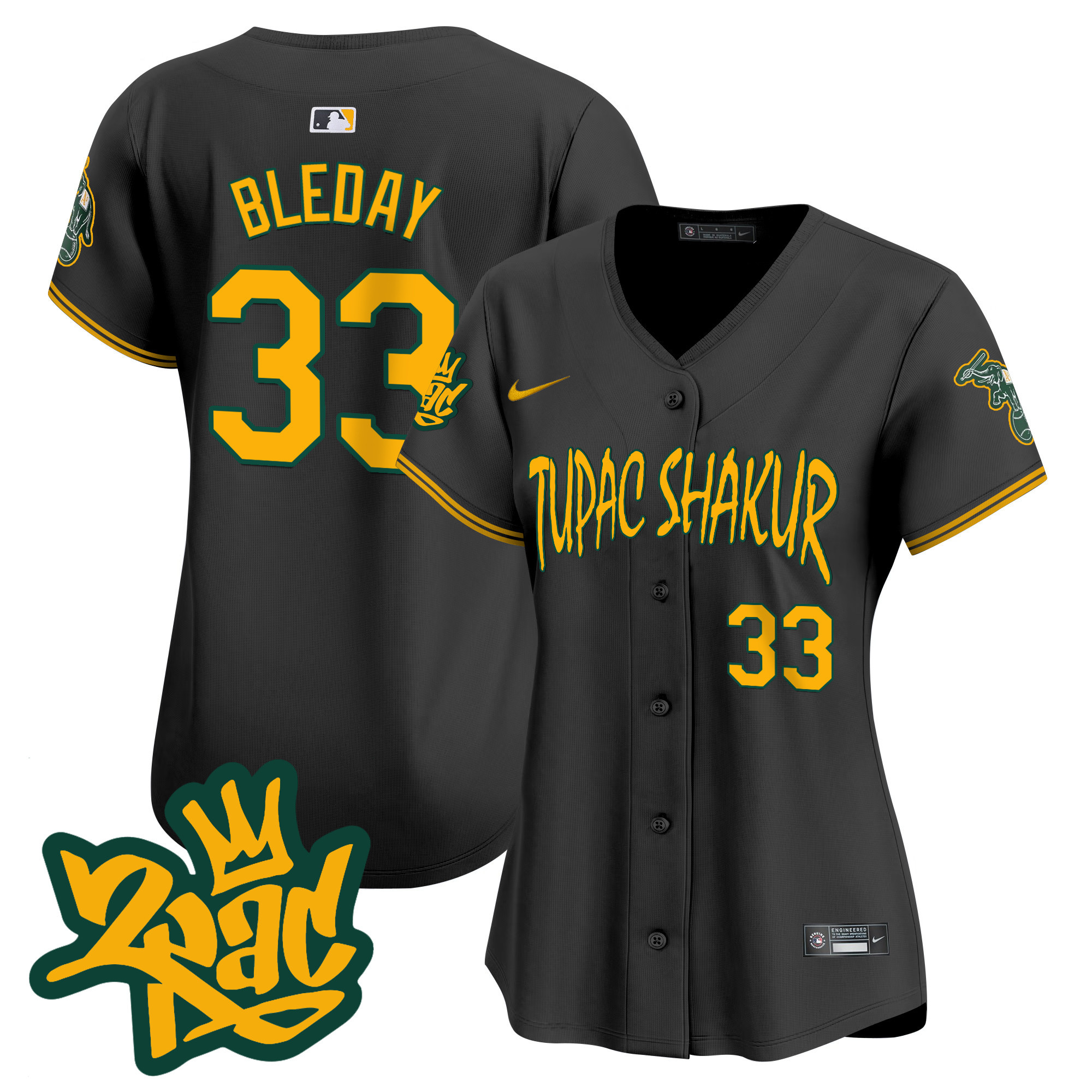 Women's Oakland Athletics Tupac Shakur Vapor Premier Limited Jersey - All Stitched