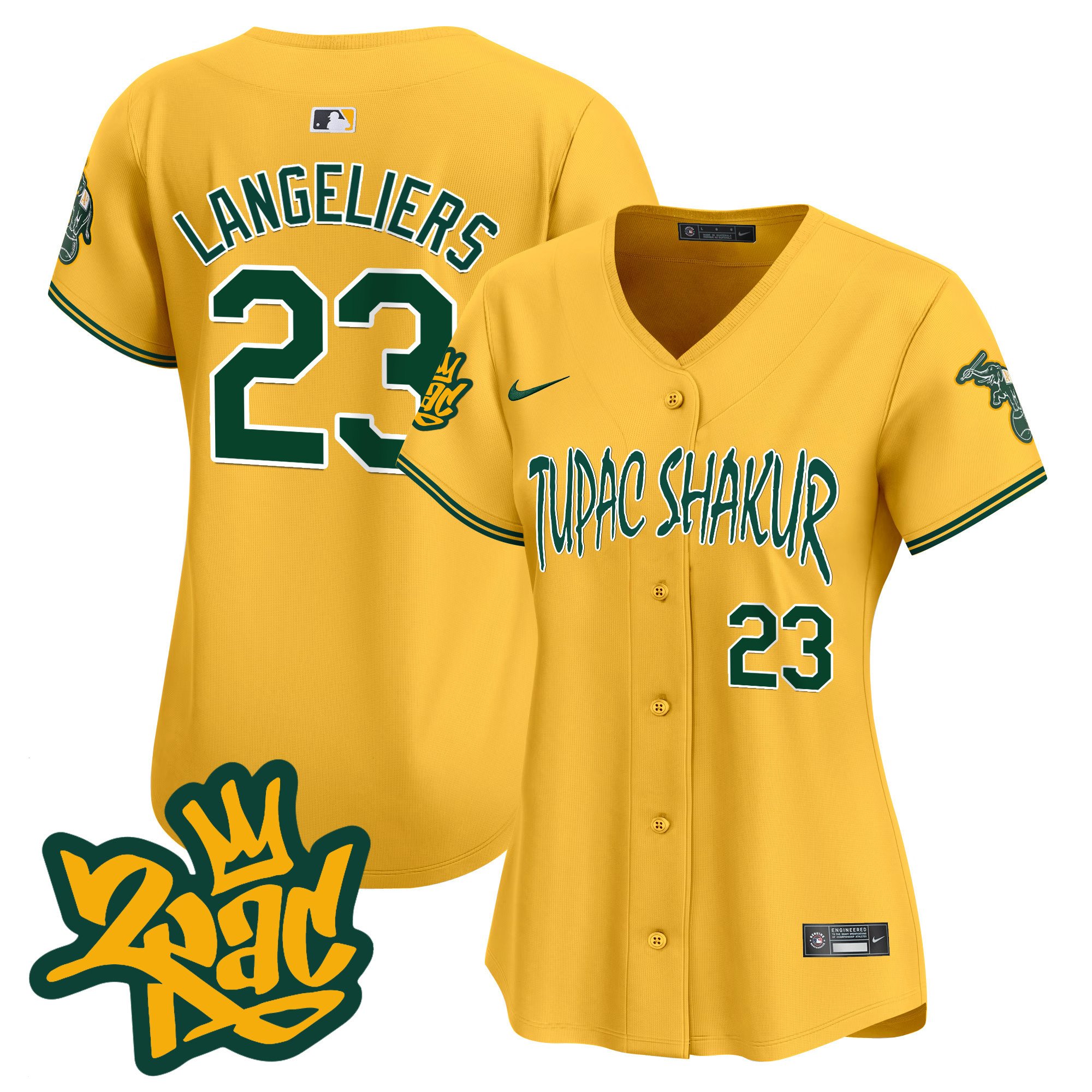 Women's Oakland Athletics Tupac Shakur Vapor Premier Limited Jersey - All Stitched