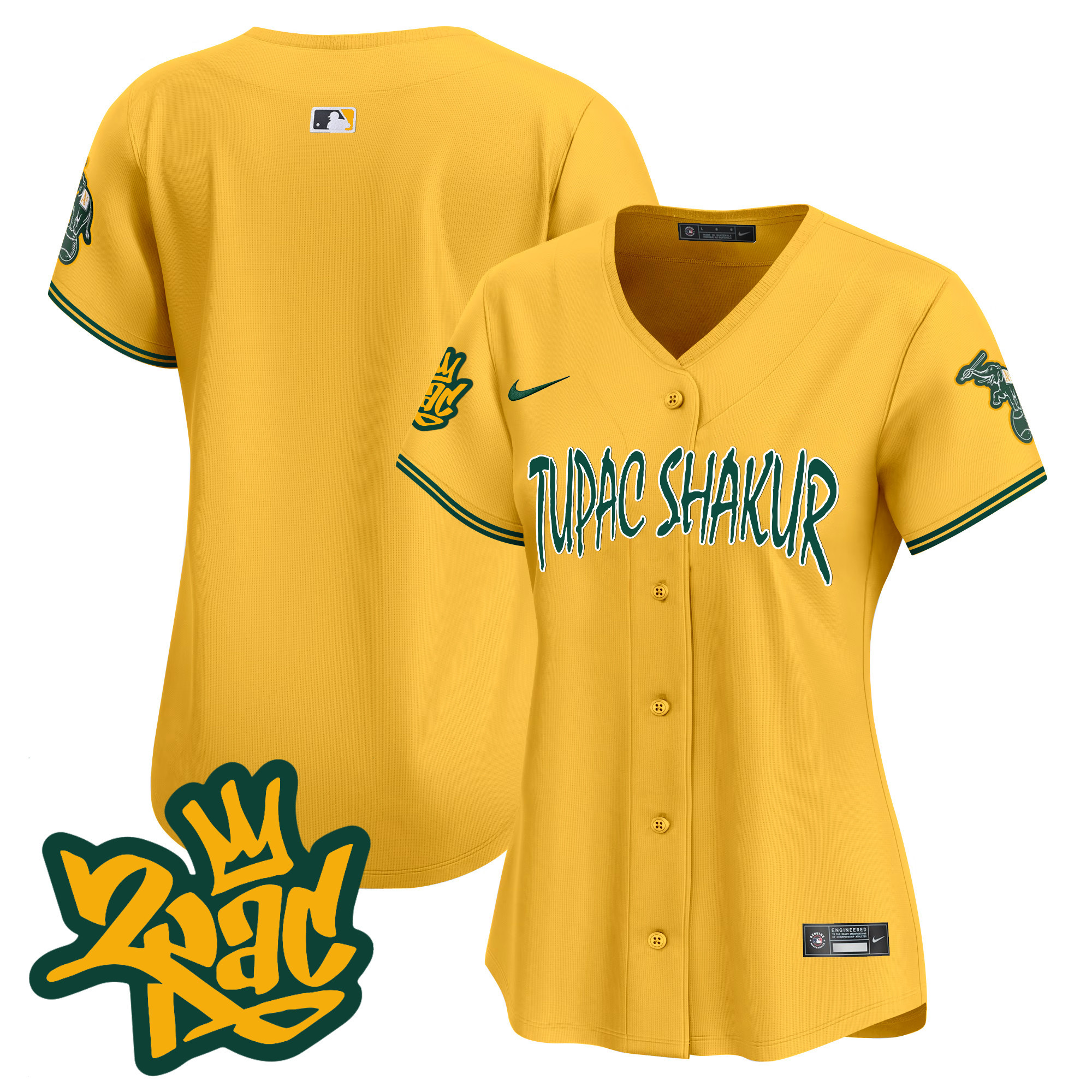 Women's Oakland Athletics Tupac Shakur Vapor Premier Limited Jersey - All Stitched