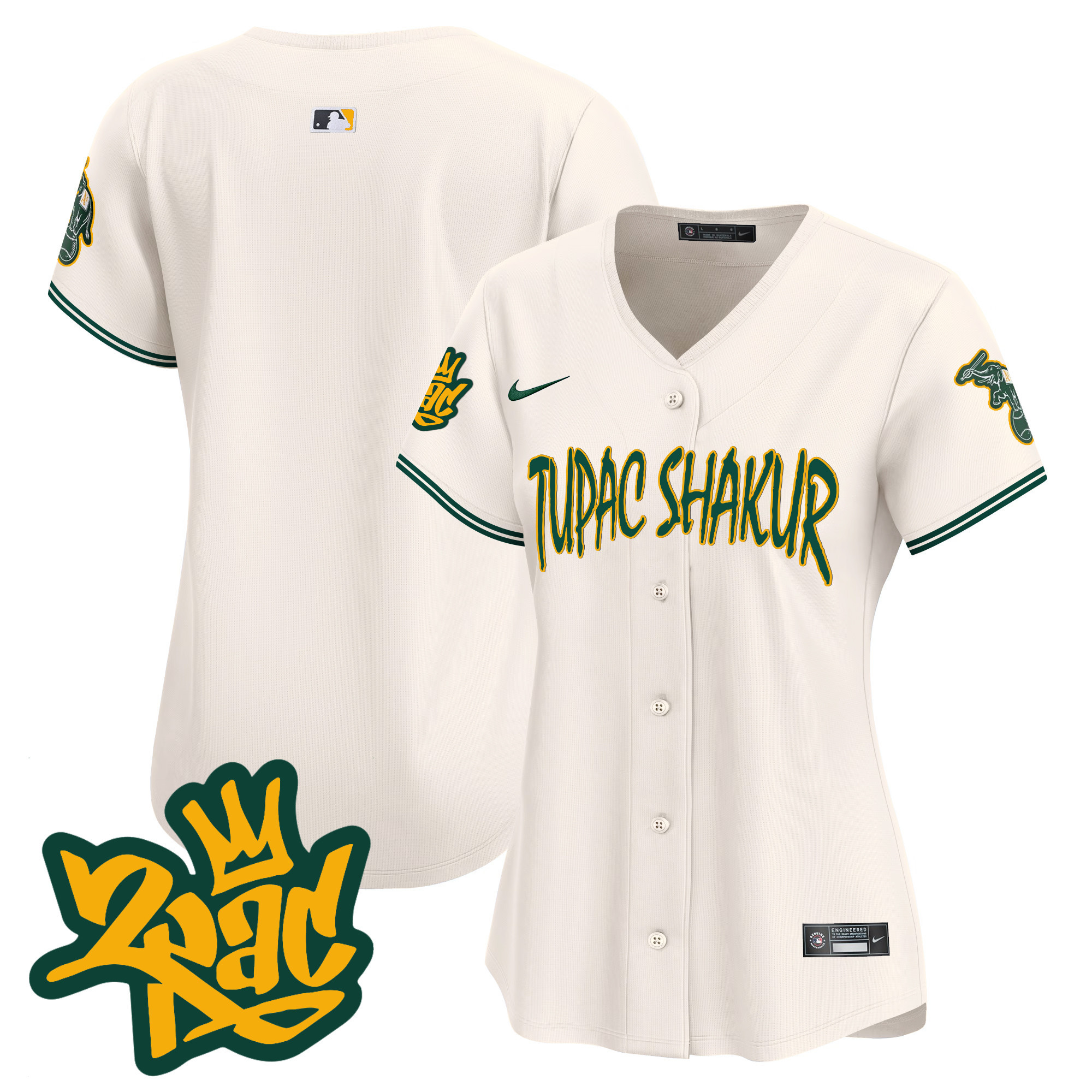 Women's Oakland Athletics Tupac Shakur Vapor Premier Limited Jersey - All Stitched