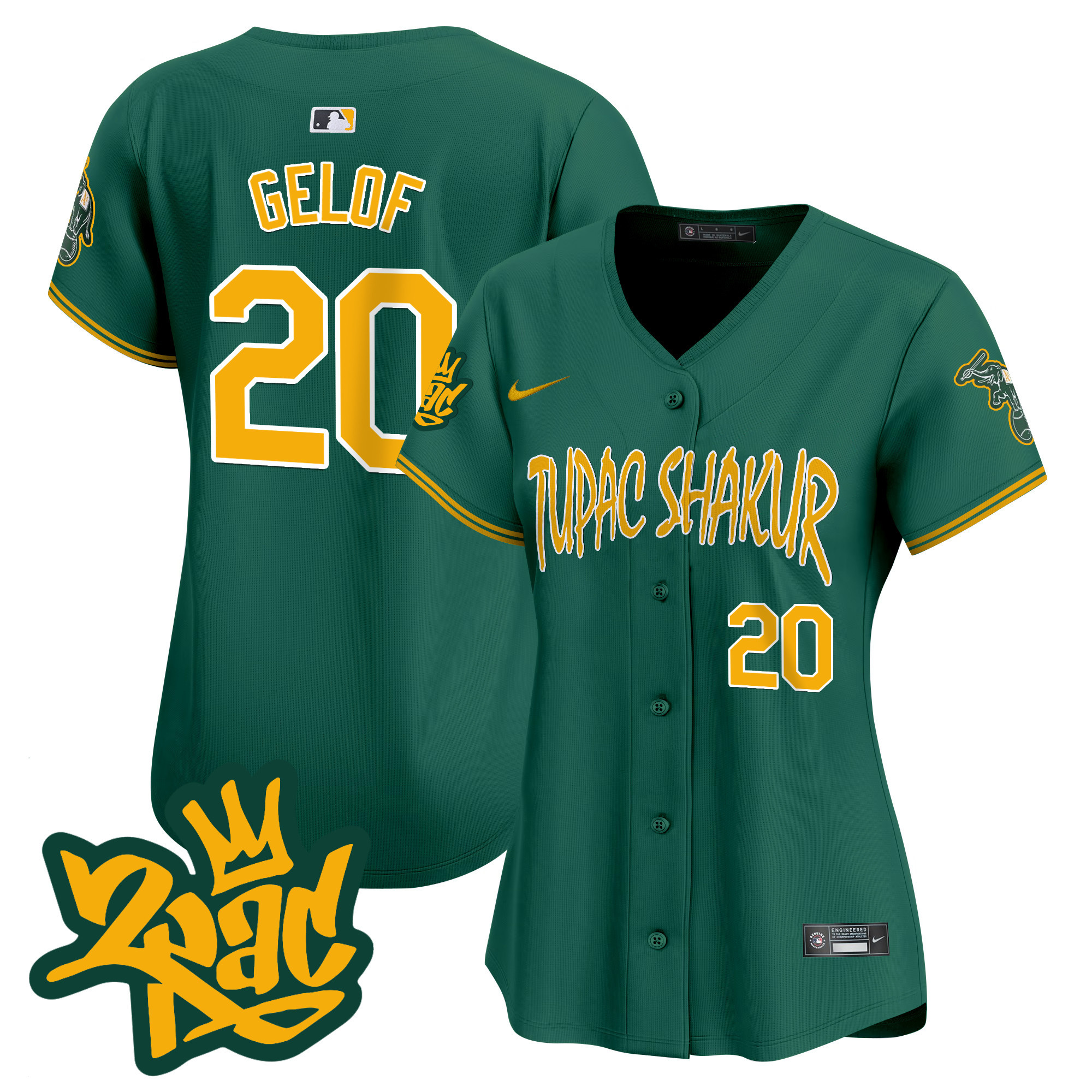 Women's Oakland Athletics Tupac Shakur Vapor Premier Limited Jersey - All Stitched