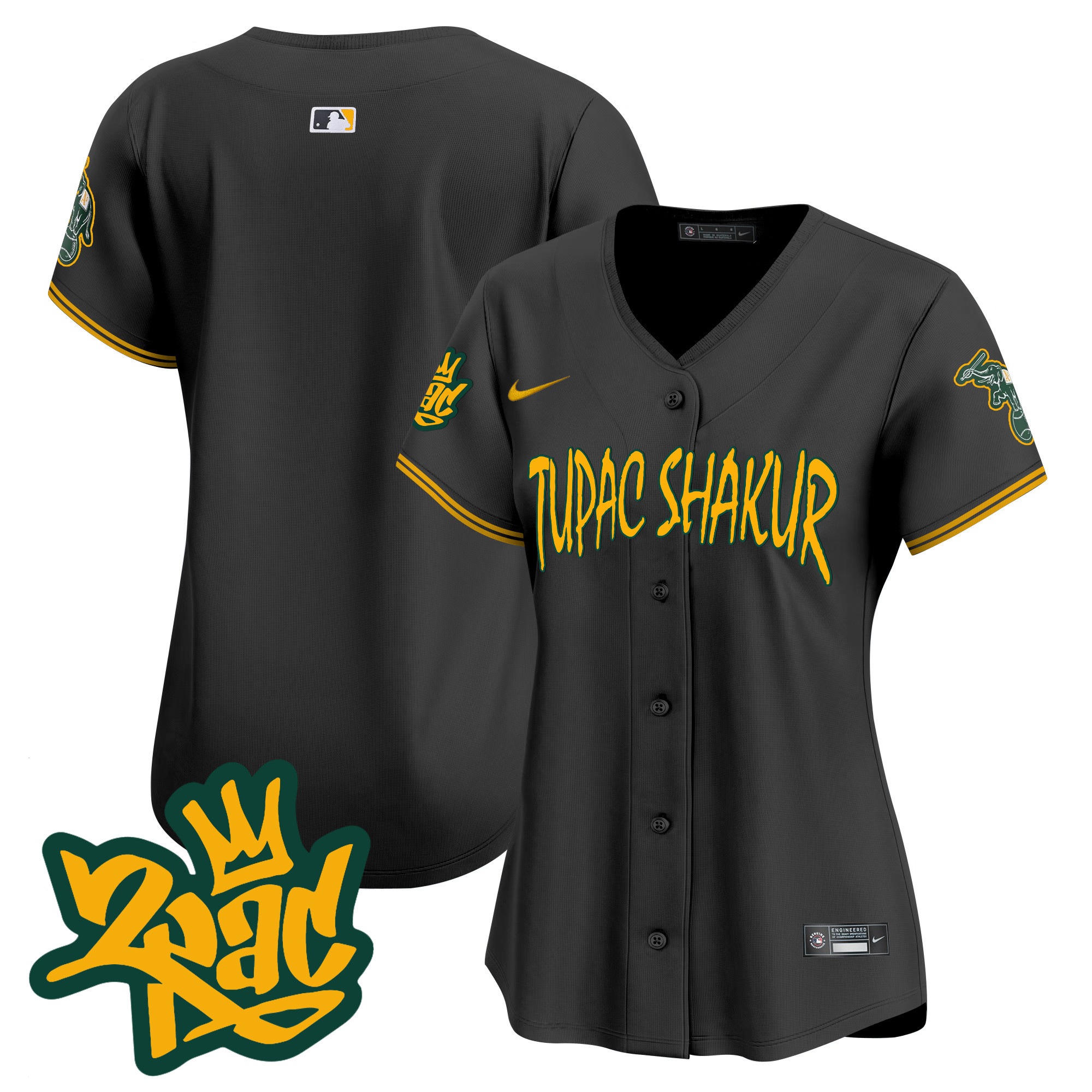 Women's Oakland Athletics Tupac Shakur Vapor Premier Limited Jersey - All Stitched
