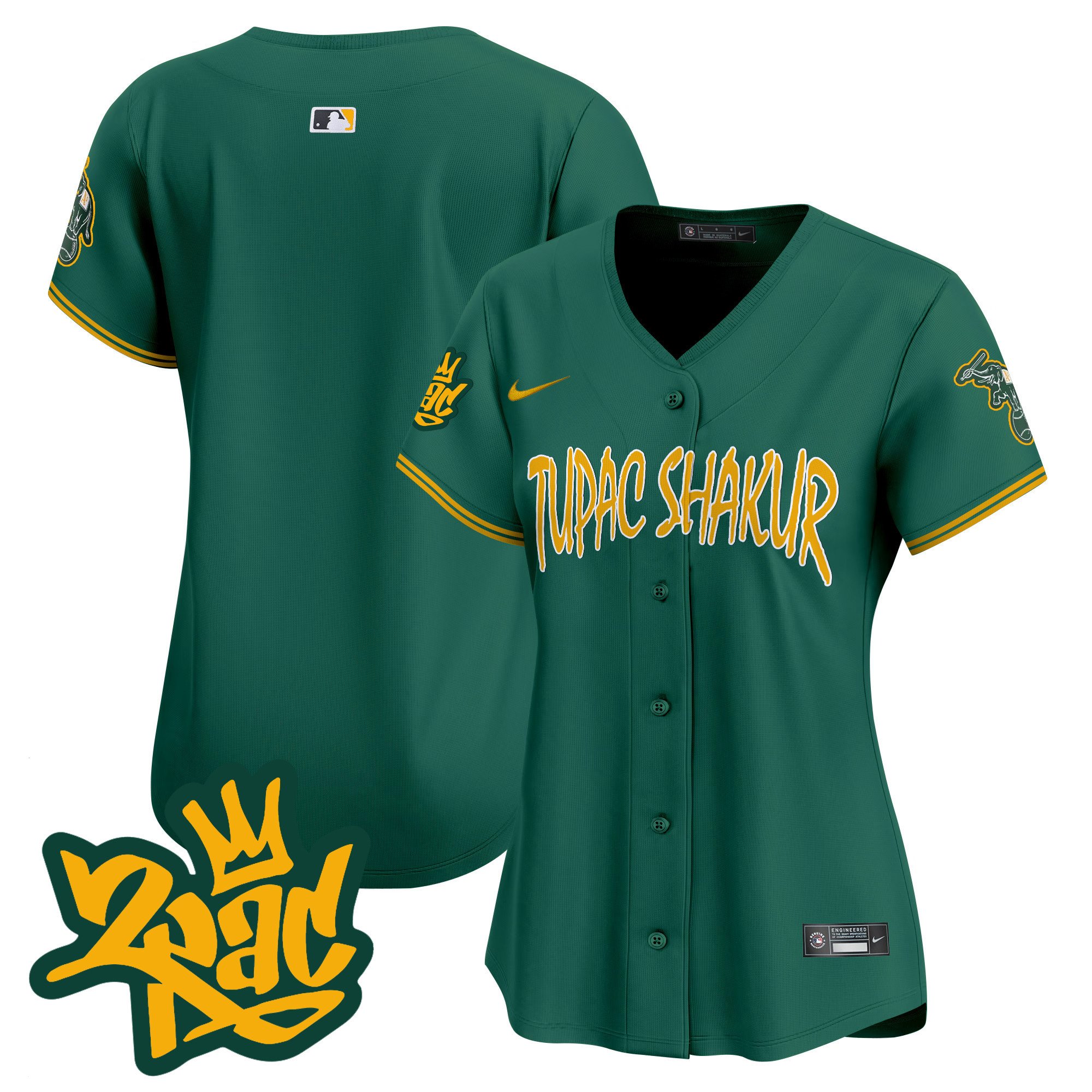 Women's Oakland Athletics Tupac Shakur Vapor Premier Limited Jersey - All Stitched