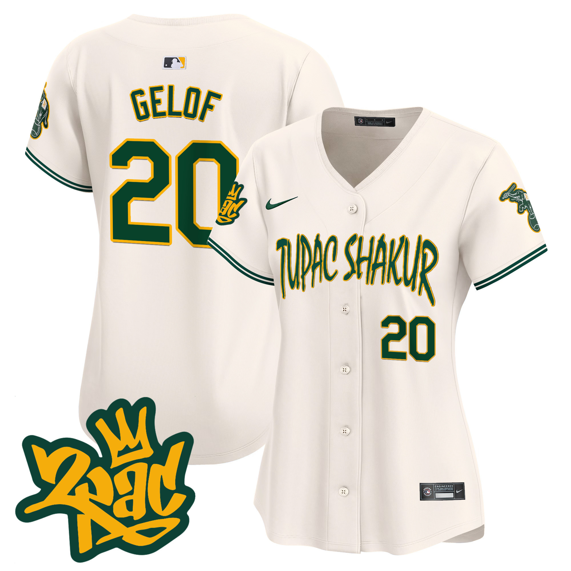 Women's Oakland Athletics Tupac Shakur Vapor Premier Limited Jersey - All Stitched