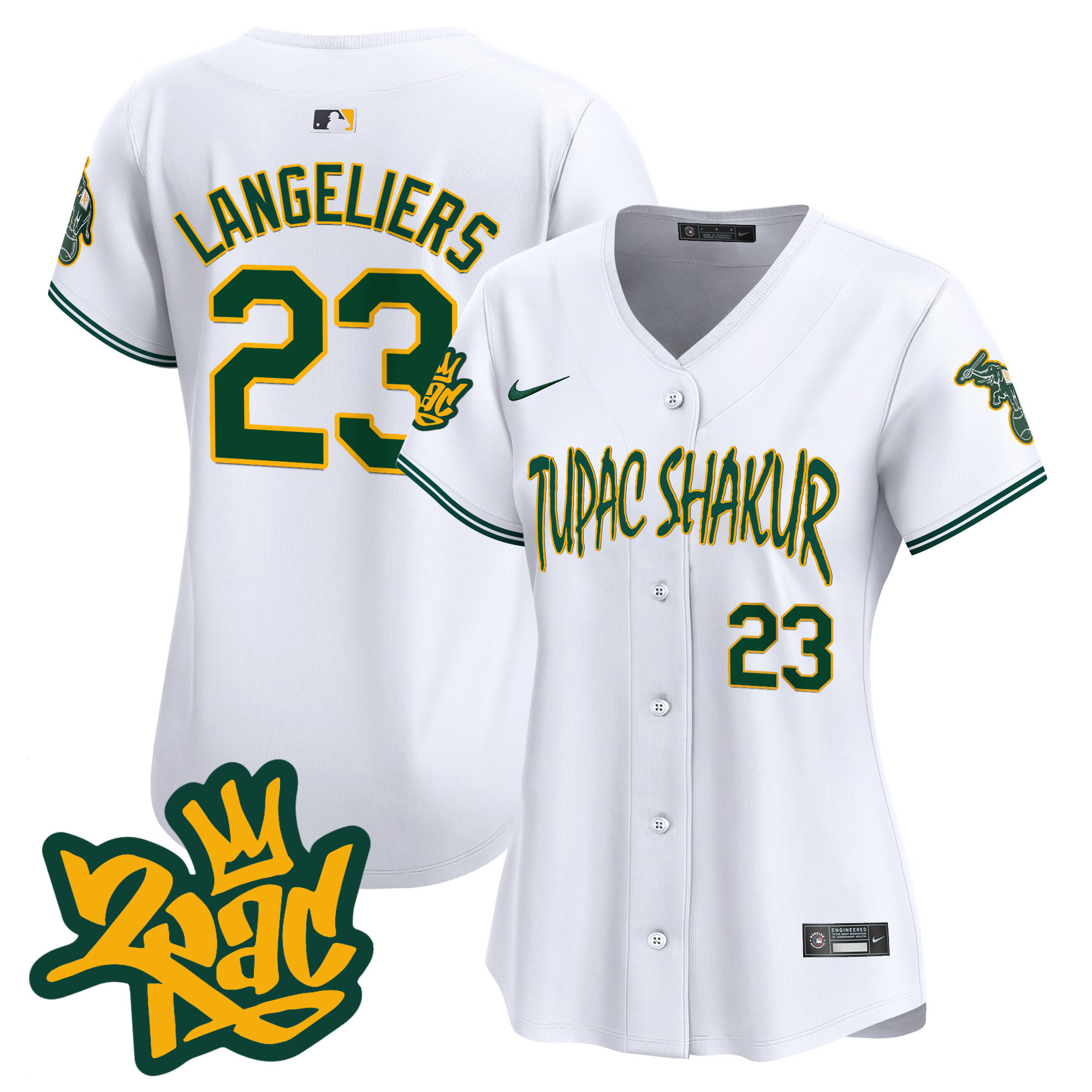Women's Oakland Athletics Tupac Shakur Vapor Premier Limited Jersey - All Stitched