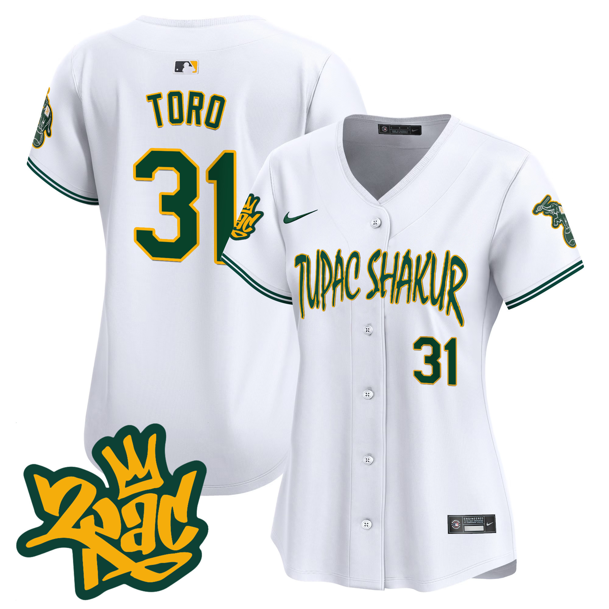 Women's Oakland Athletics Tupac Shakur Vapor Premier Limited Jersey - All Stitched