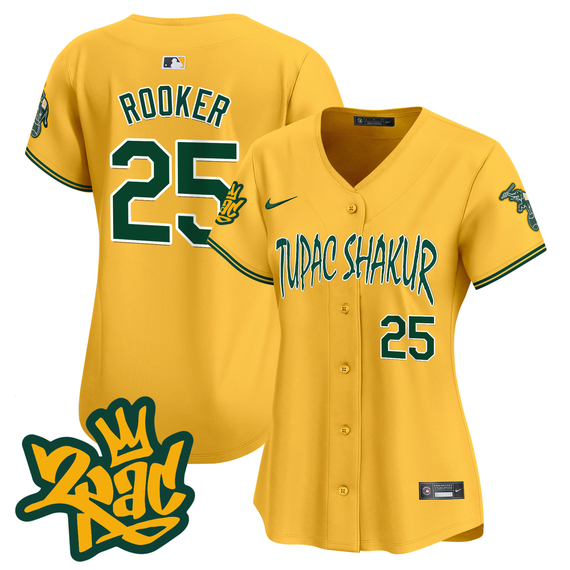 Women's Oakland Athletics Tupac Shakur Vapor Premier Limited Jersey - All Stitched