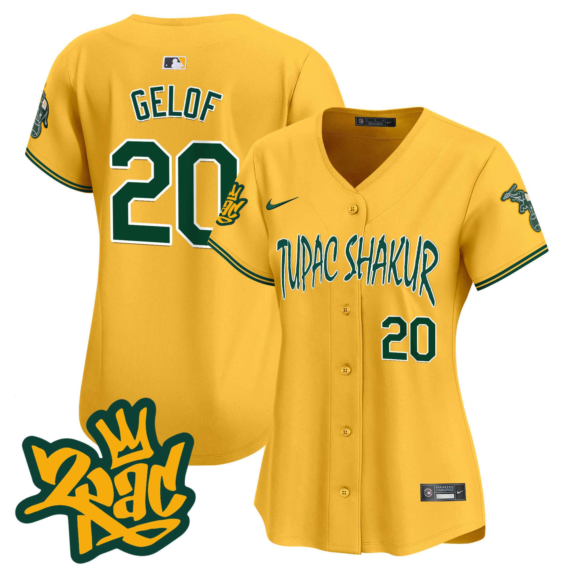 Women's Oakland Athletics Tupac Shakur Vapor Premier Limited Jersey - All Stitched