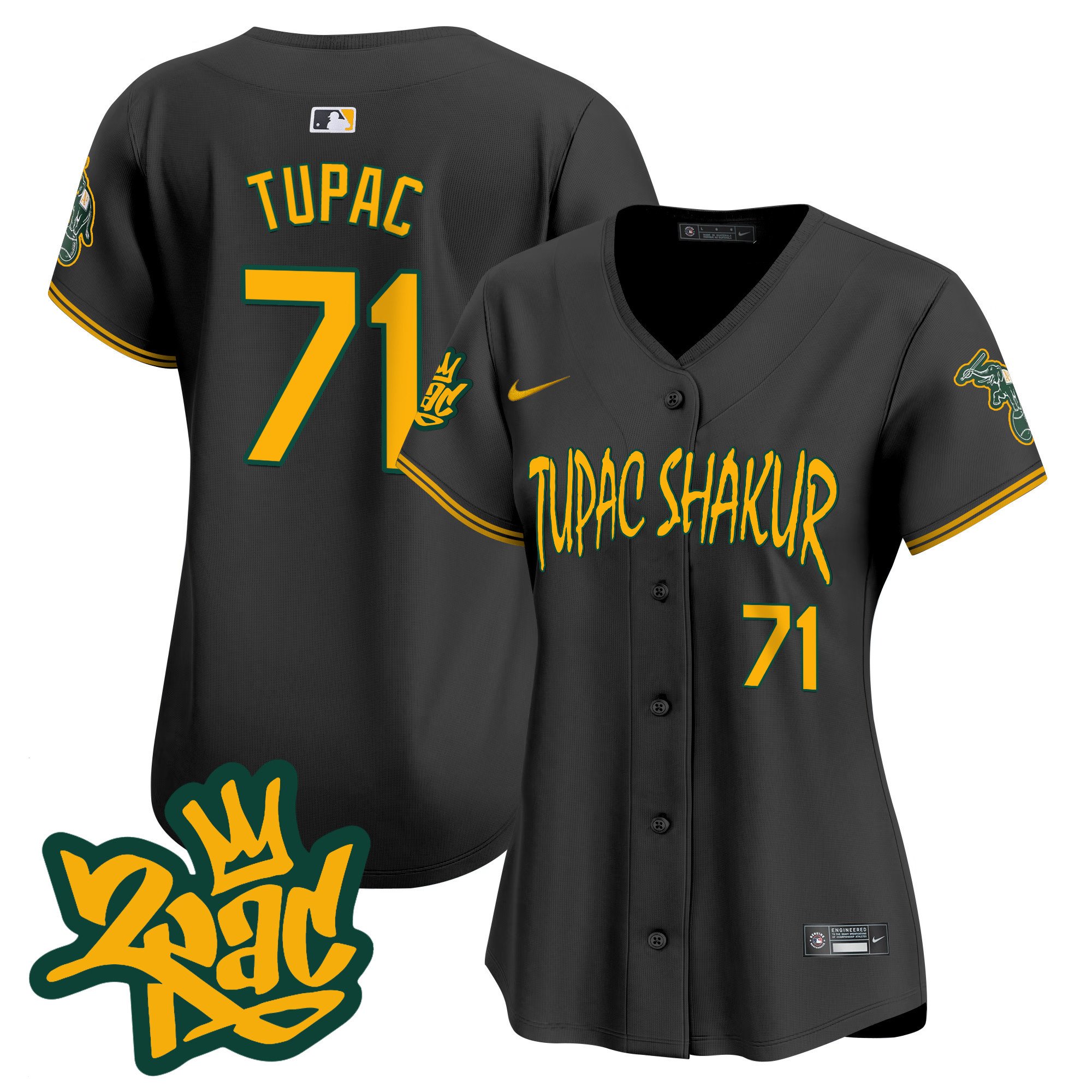 Women's Oakland Athletics Tupac Shakur Vapor Premier Limited Jersey - All Stitched