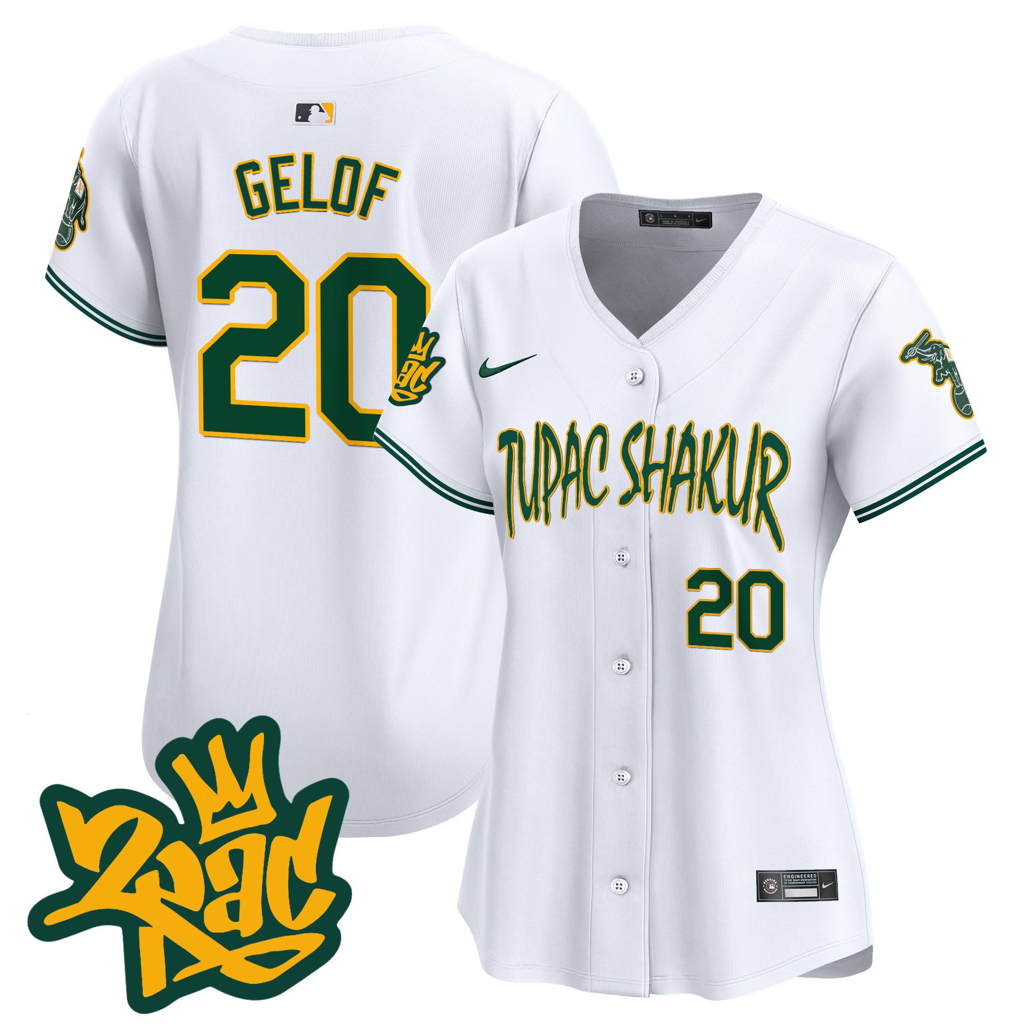 Women's Oakland Athletics Tupac Shakur Vapor Premier Limited Jersey - All Stitched