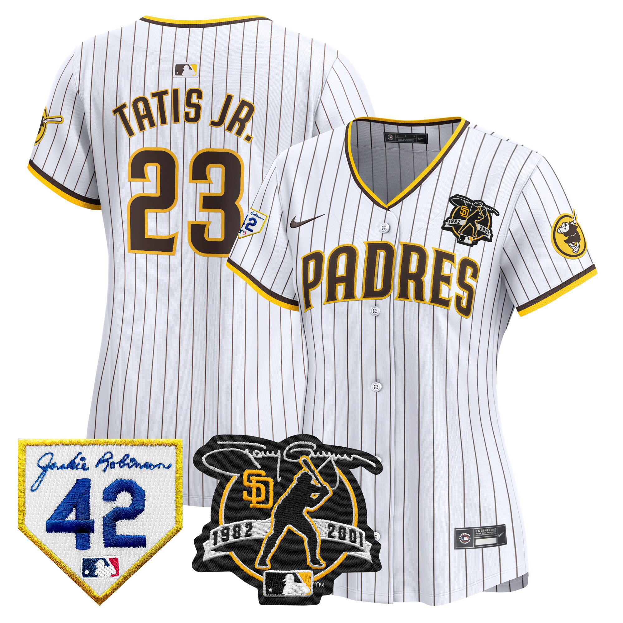 Women's Padres 2024 Tony Gwynn & Robinson Patch Vapor Premier Limited Jersey – All Stitched