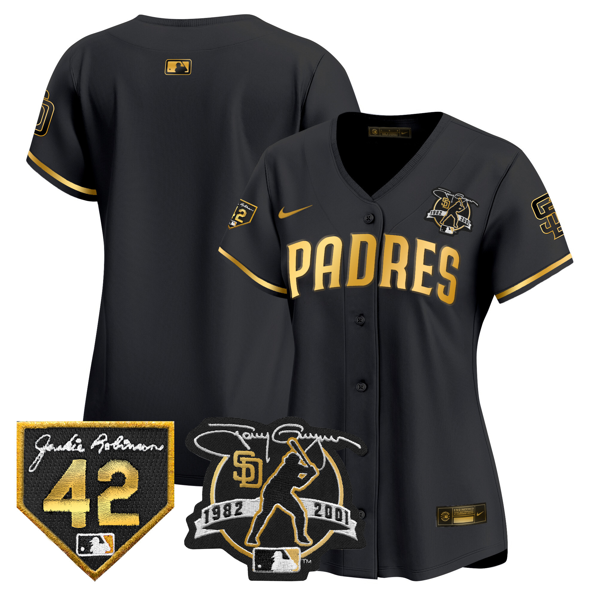 Women's Padres 2024 Tony Gwynn & Robinson Patch Vapor Premier Limited Jersey – All Stitched