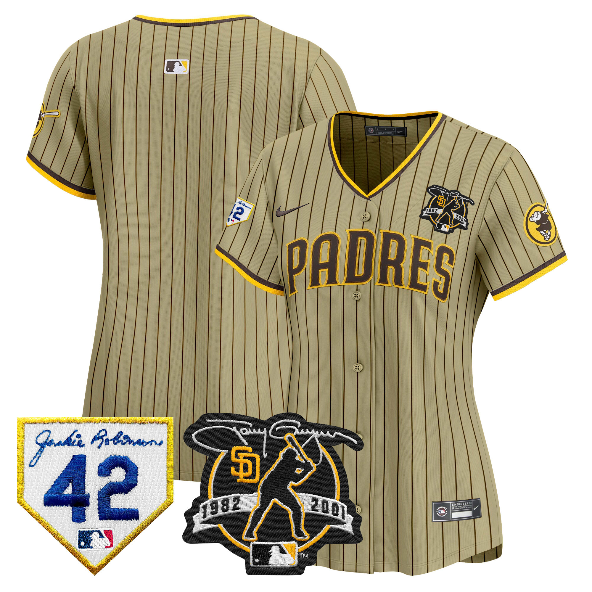 Women's Padres 2024 Tony Gwynn & Robinson Patch Vapor Premier Limited Jersey – All Stitched