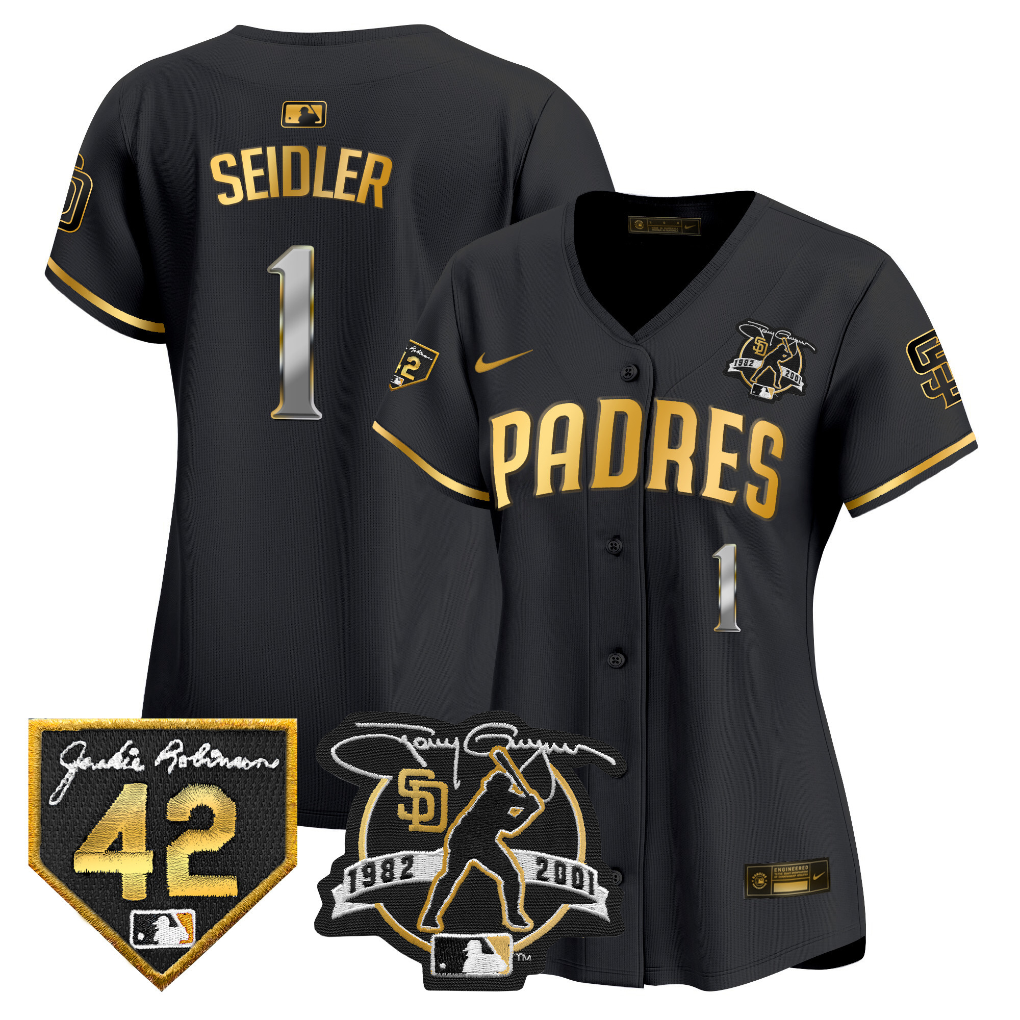 Women's Padres 2024 Tony Gwynn & Robinson Patch Vapor Premier Limited Jersey – All Stitched