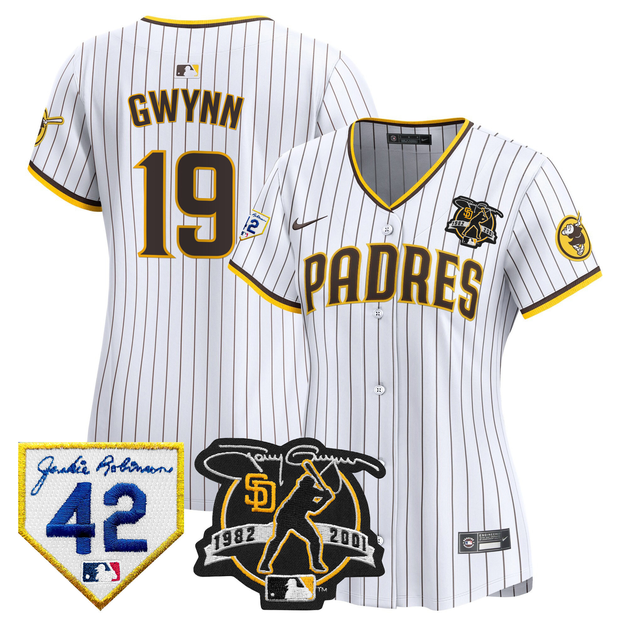 Women's Padres 2024 Tony Gwynn & Robinson Patch Vapor Premier Limited Jersey – All Stitched