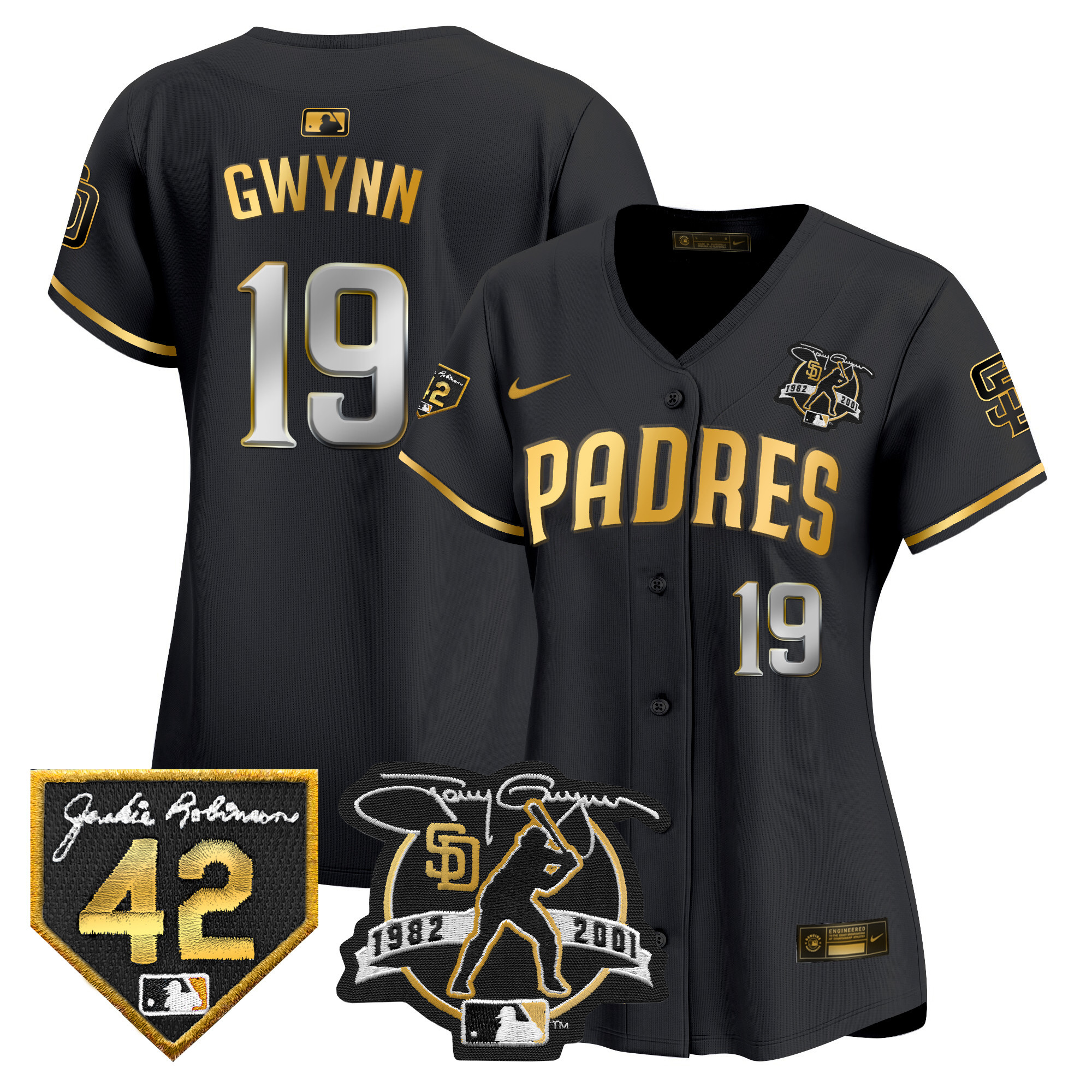 Women's Padres 2024 Tony Gwynn & Robinson Patch Vapor Premier Limited Jersey – All Stitched