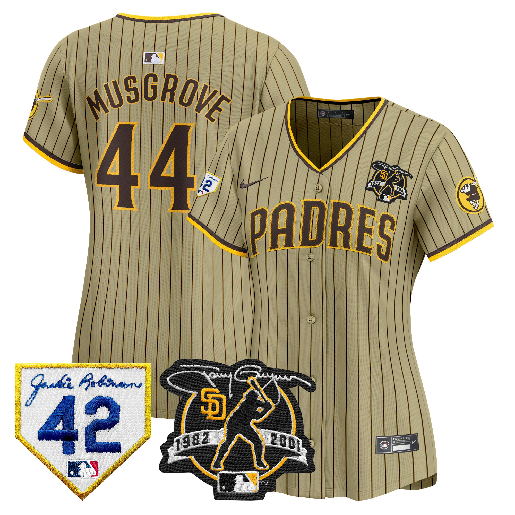 Women's Padres 2024 Tony Gwynn & Robinson Patch Vapor Premier Limited Jersey – All Stitched