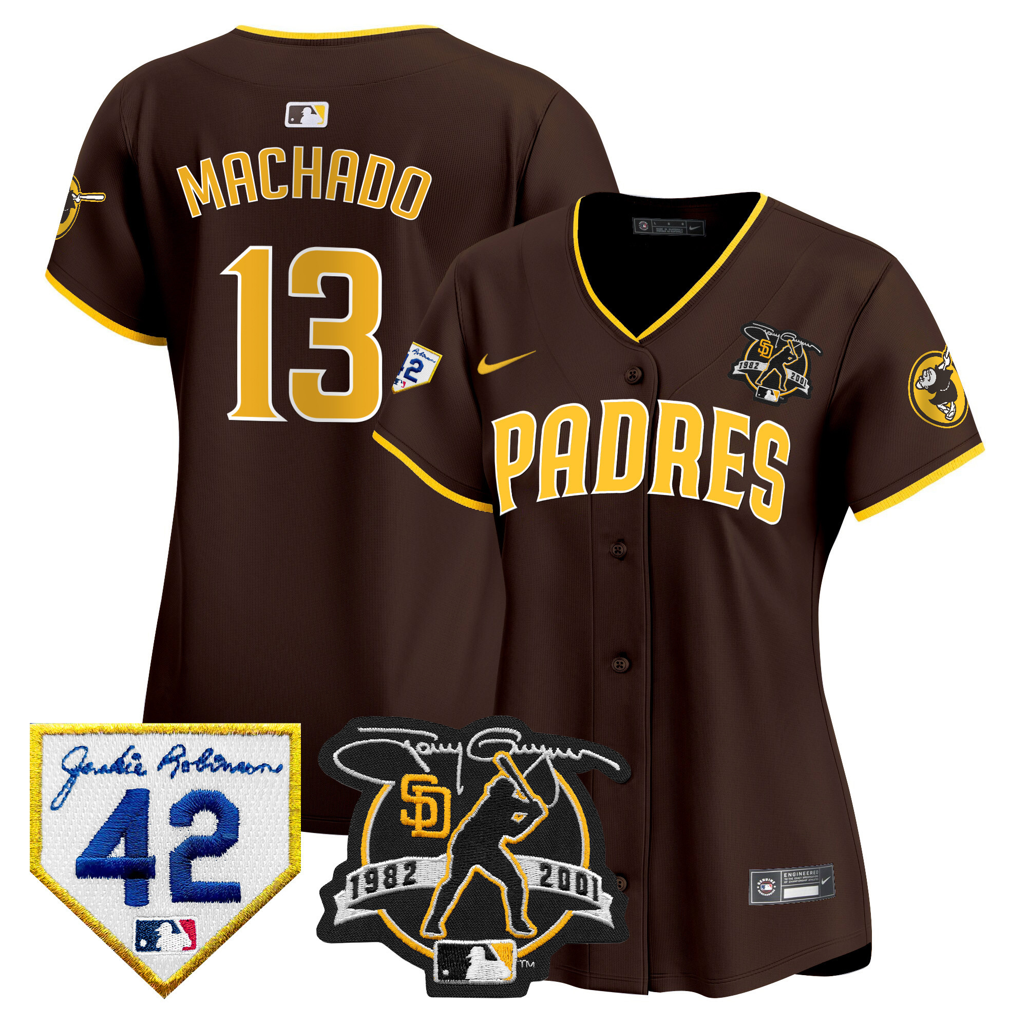 Women's Padres 2024 Tony Gwynn & Robinson Patch Vapor Premier Limited Jersey – All Stitched
