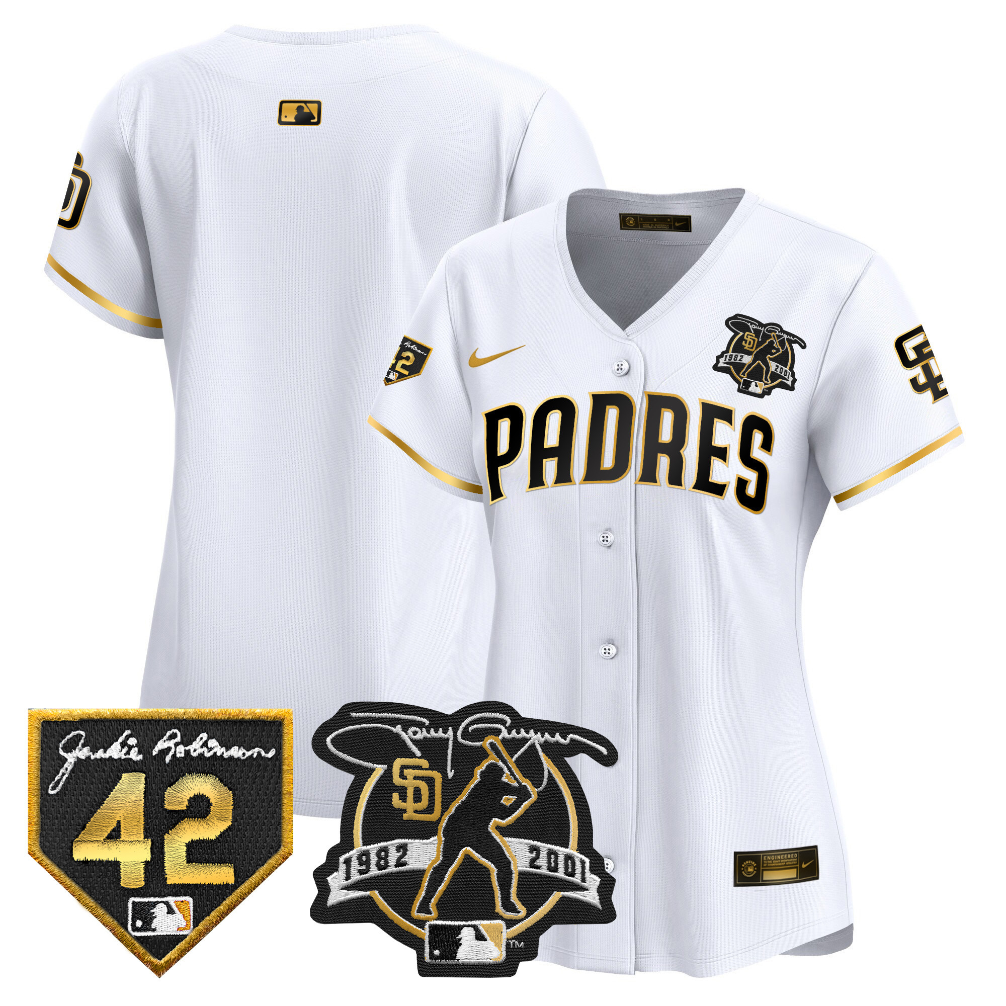 Women's Padres 2024 Tony Gwynn & Robinson Patch Vapor Premier Limited Jersey – All Stitched