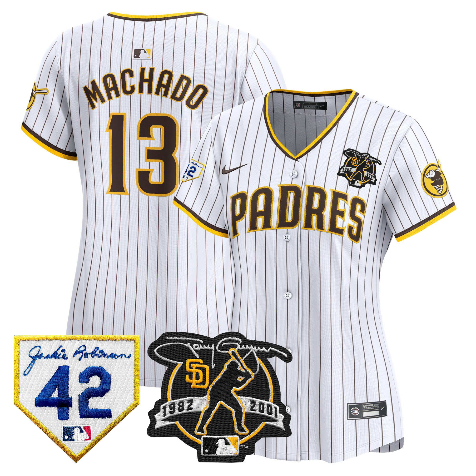 Women's Padres 2024 Tony Gwynn & Robinson Patch Vapor Premier Limited Jersey – All Stitched