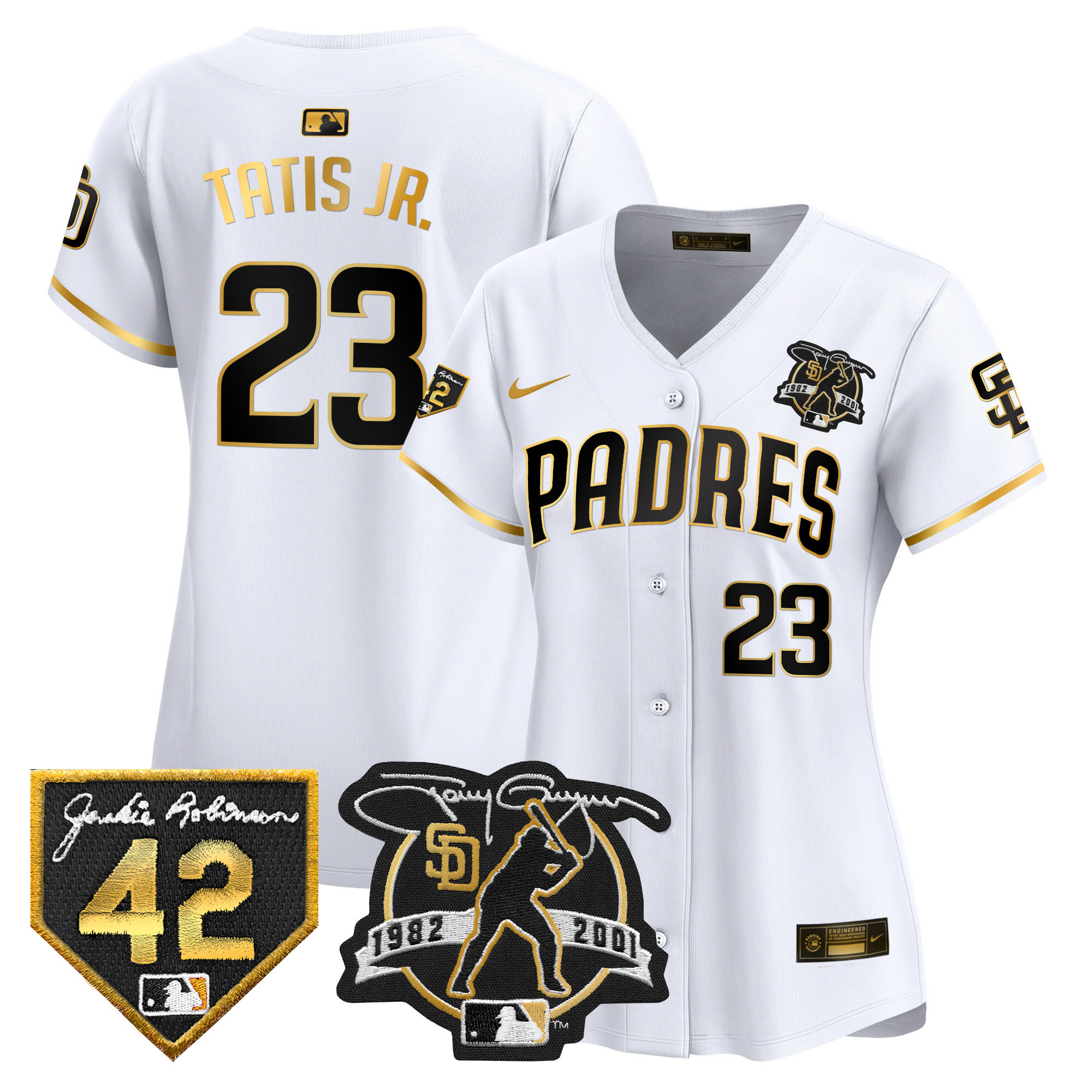 Women's Padres 2024 Tony Gwynn & Robinson Patch Vapor Premier Limited Jersey – All Stitched