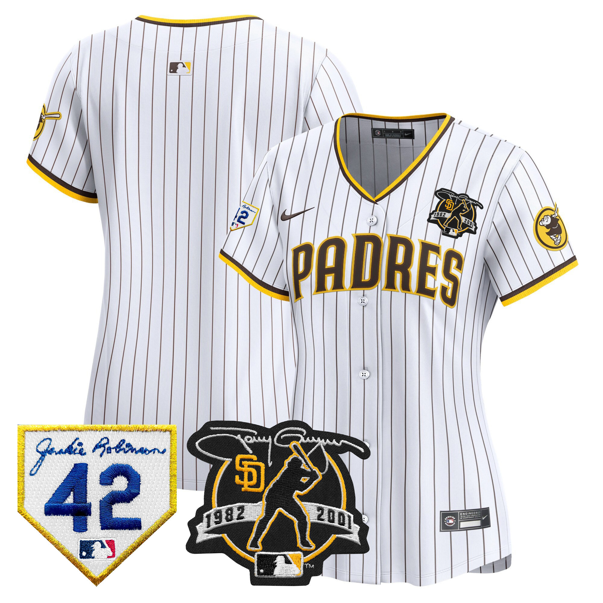 Women's Padres 2024 Tony Gwynn & Robinson Patch Vapor Premier Limited Jersey – All Stitched