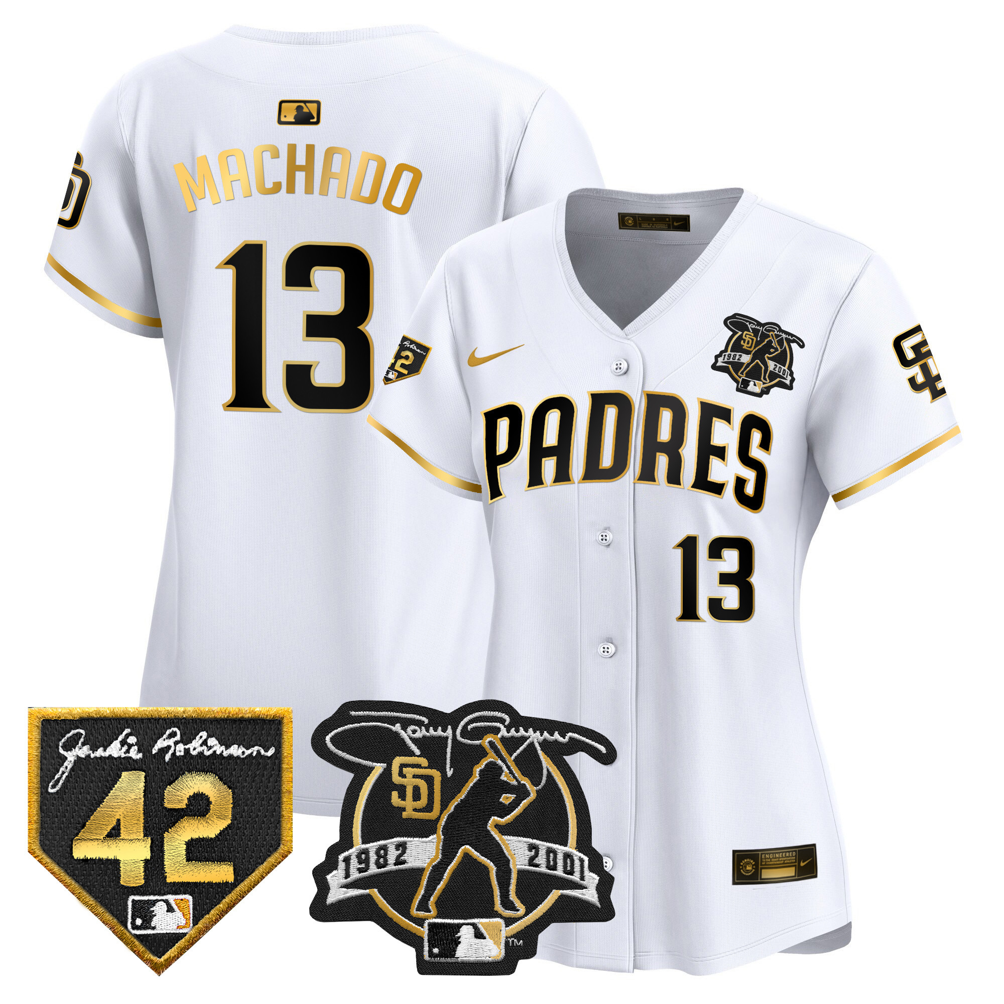 Women's Padres 2024 Tony Gwynn & Robinson Patch Vapor Premier Limited Jersey – All Stitched