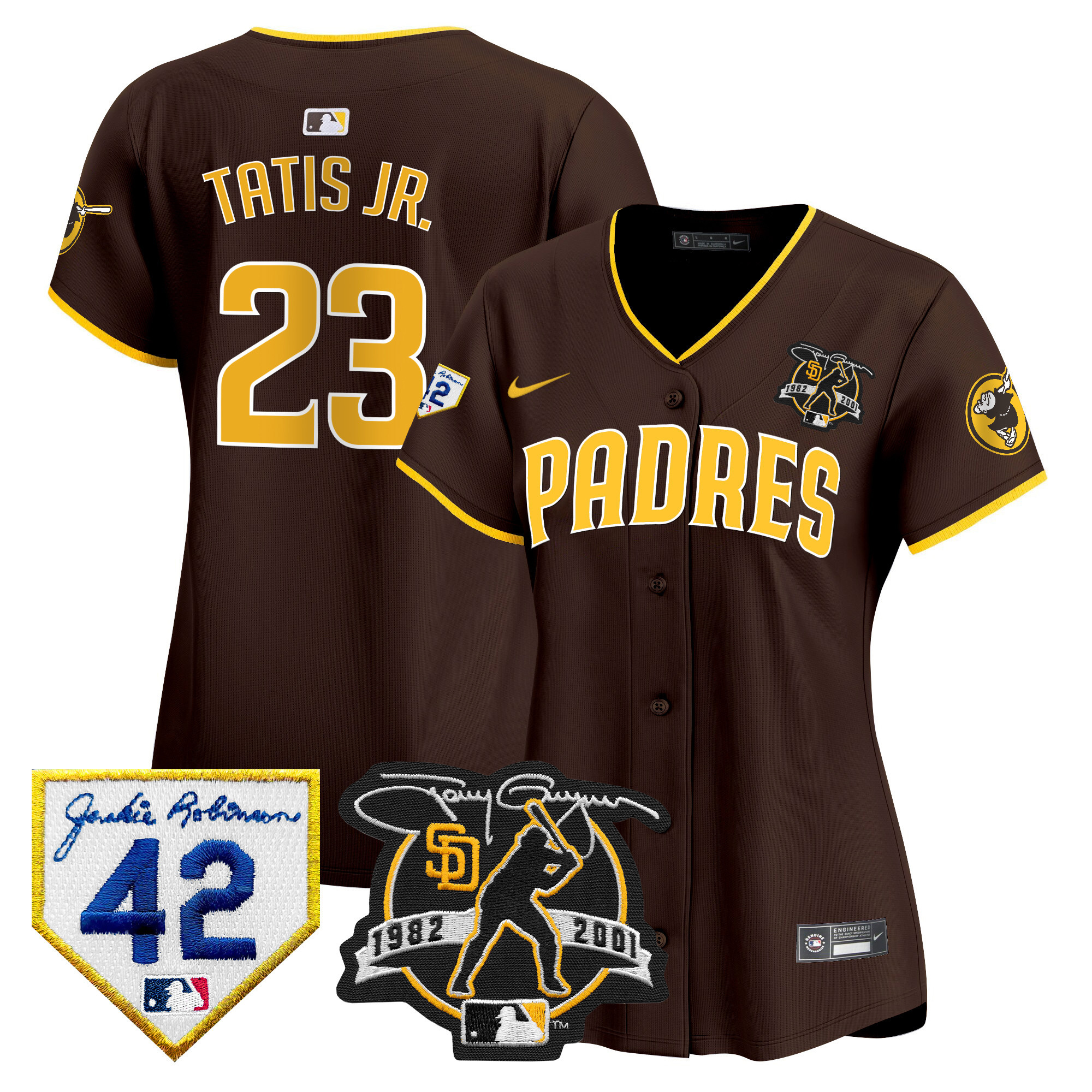 Women's Padres 2024 Tony Gwynn & Robinson Patch Vapor Premier Limited Jersey – All Stitched