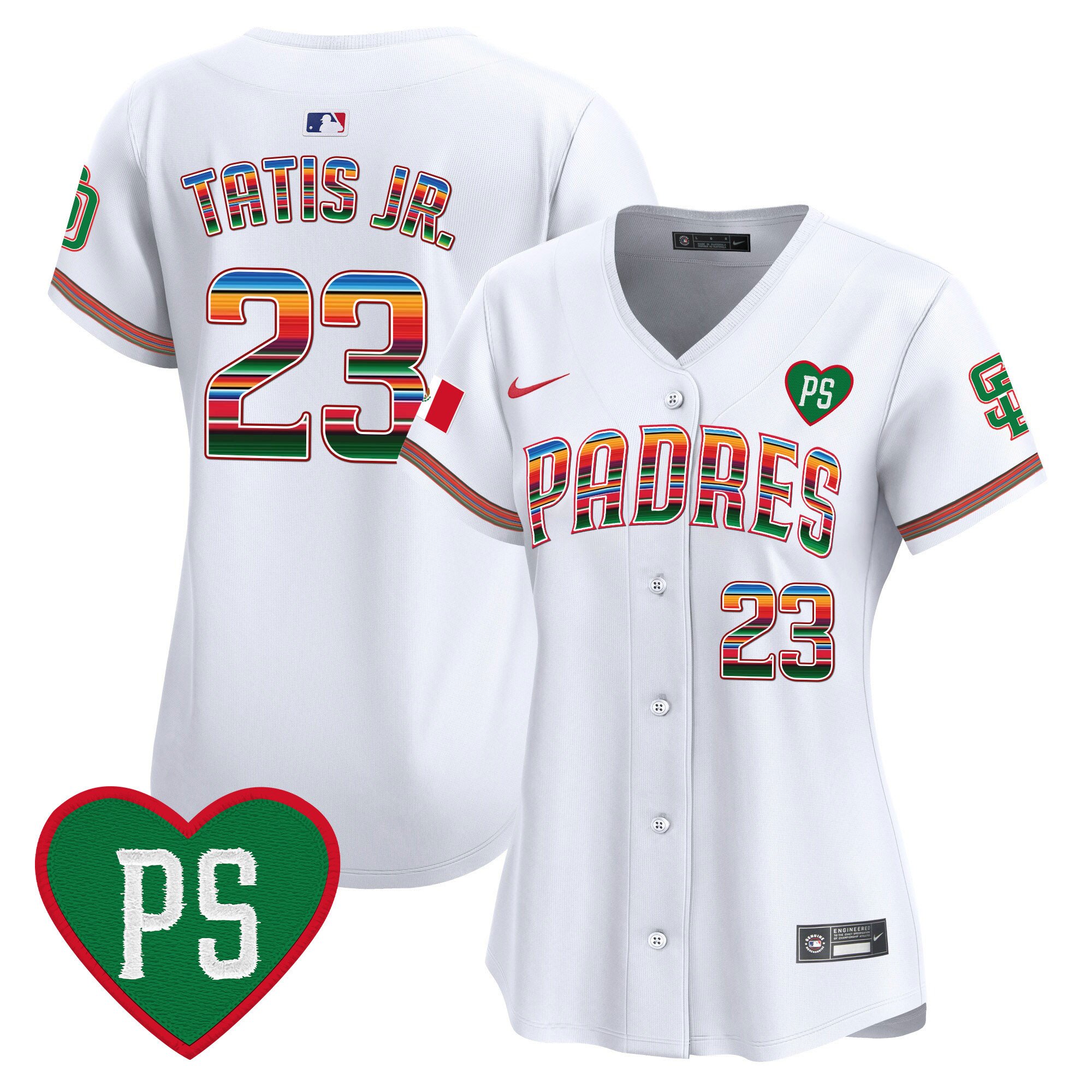Women's Padres Mexico “For Peter” Patch Vapor Premier Limited Jersey – All Stitched