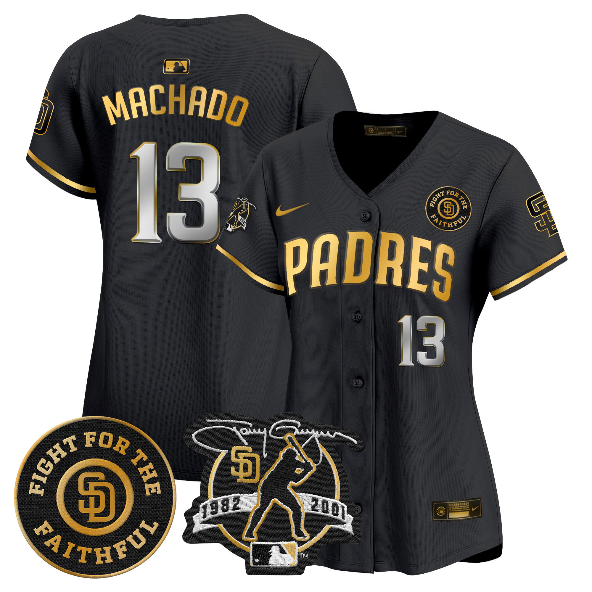 Women's Padres Tony Gwynn & Faithful Patch Vapor Premier Limited Jersey – All Stitched