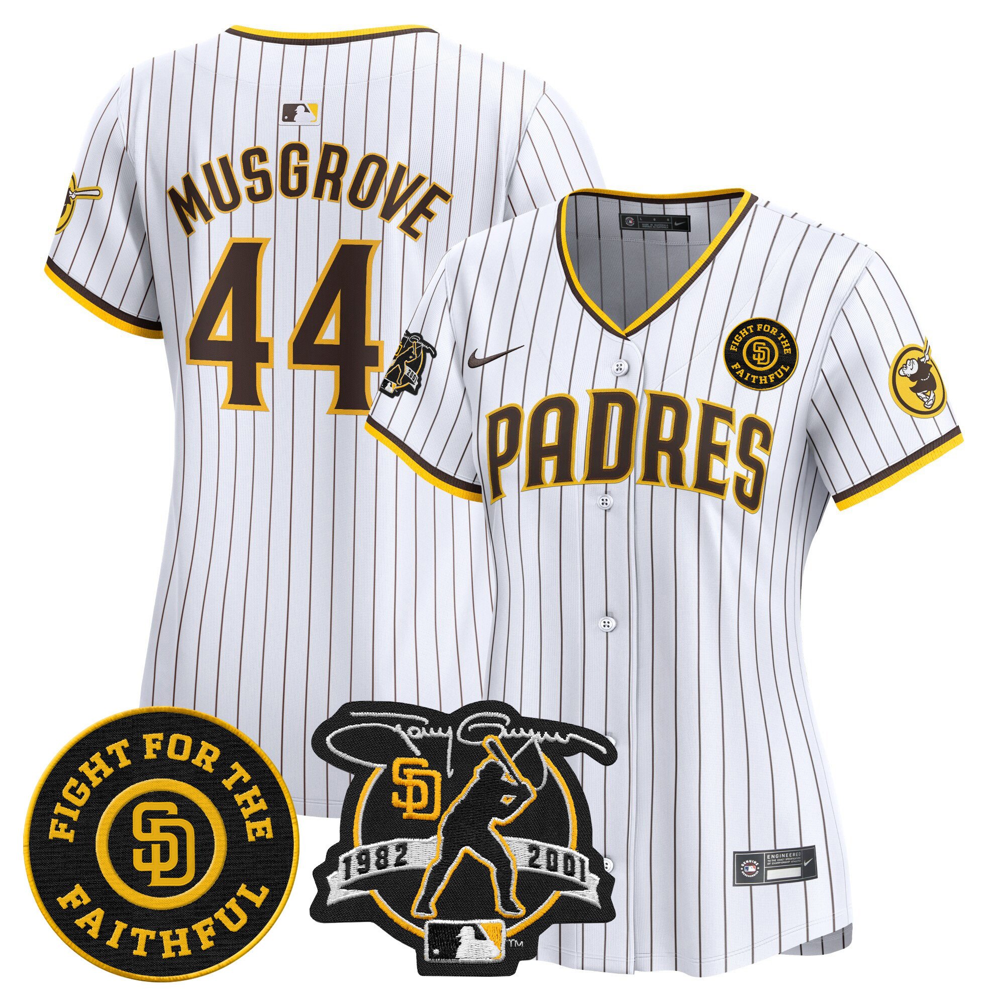Women's Padres Tony Gwynn & Faithful Patch Vapor Premier Limited Jersey – All Stitched