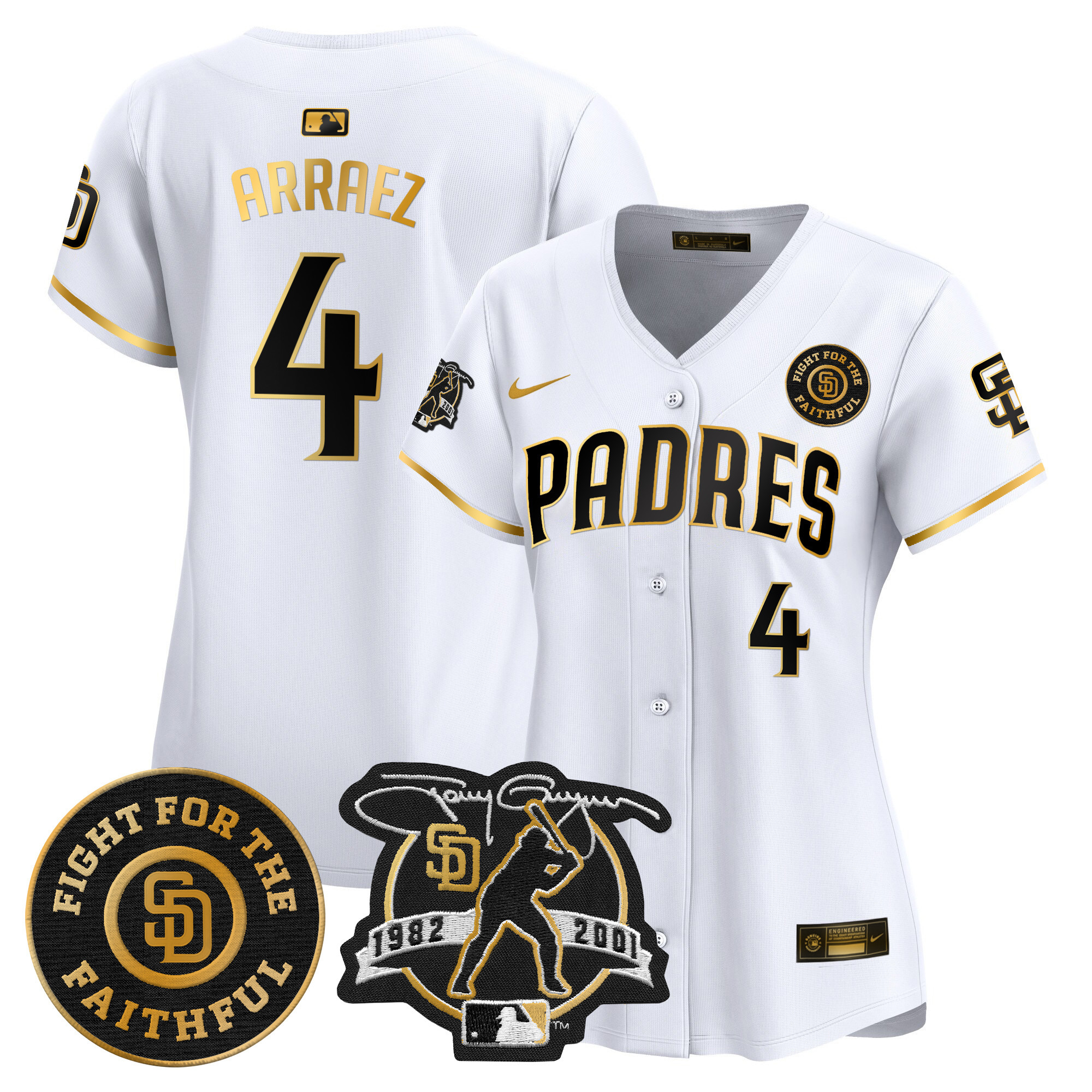 Women's Padres Tony Gwynn & Faithful Patch Vapor Premier Limited Jersey – All Stitched