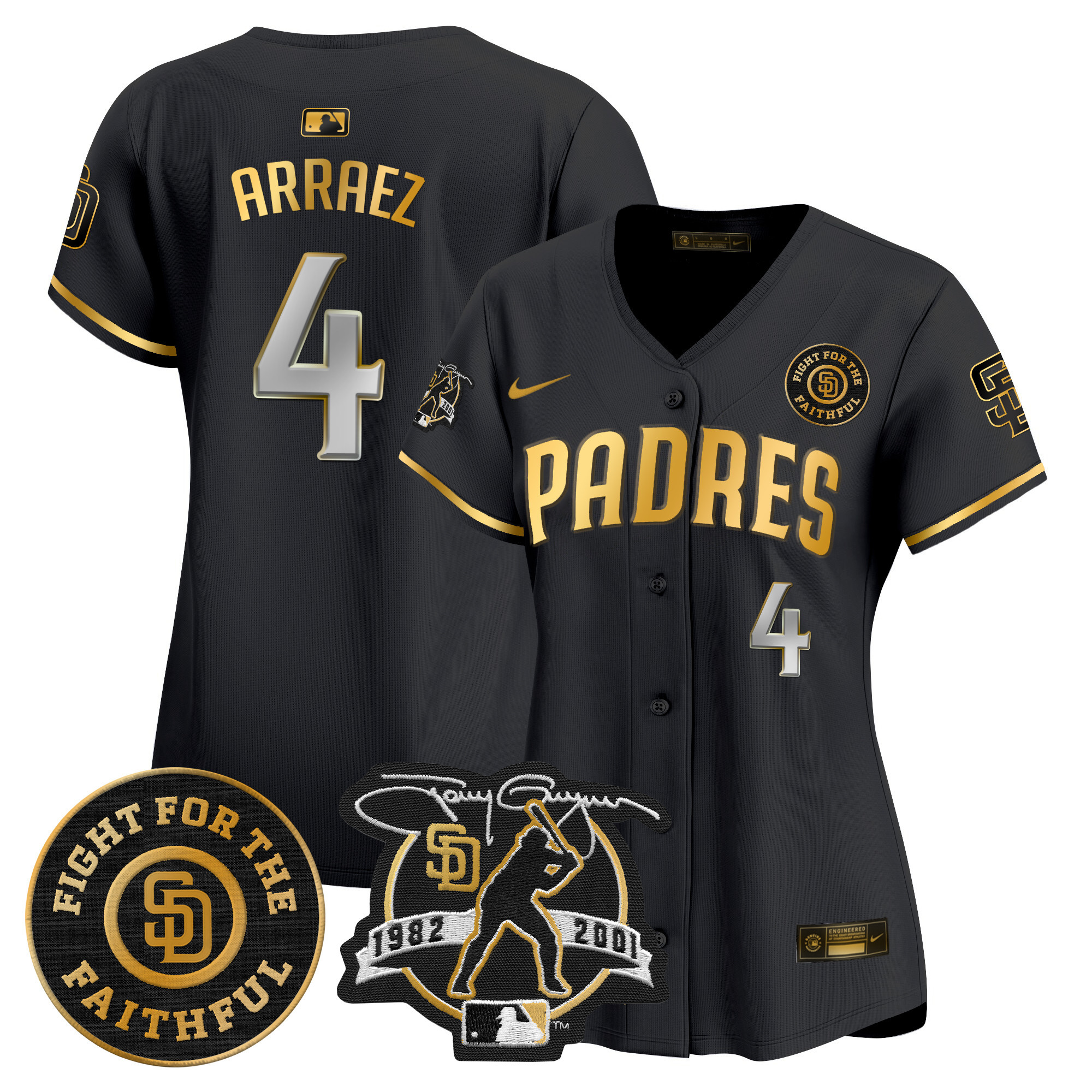 Women's Padres Tony Gwynn & Faithful Patch Vapor Premier Limited Jersey – All Stitched