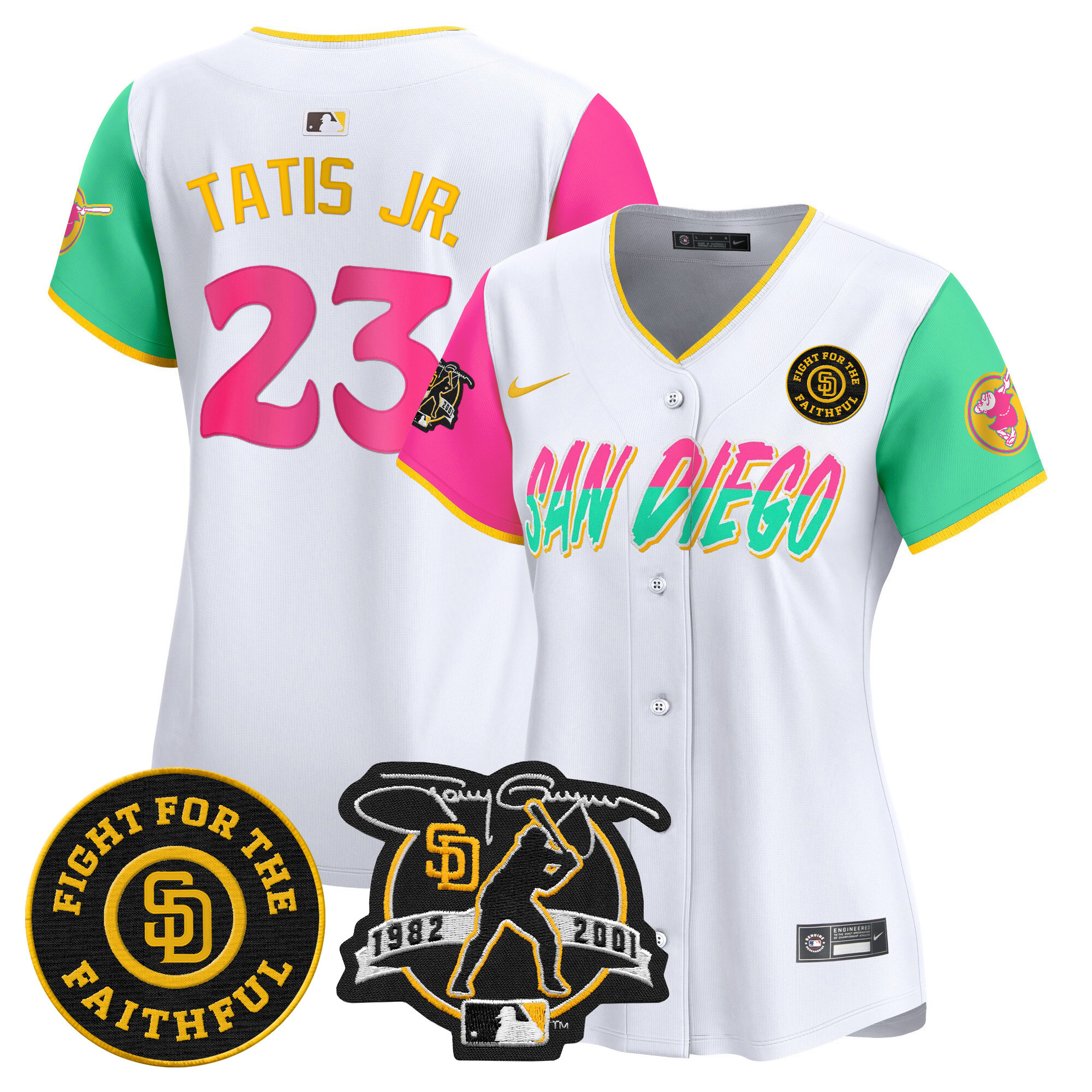 Women's Padres Tony Gwynn & Faithful Patch Vapor Premier Limited Jersey – All Stitched